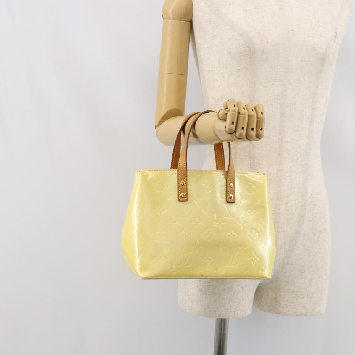 LOUIS VUITTON Monogram Vernis Reade PM Hand Bag Perle M91336 LV Auth ka738