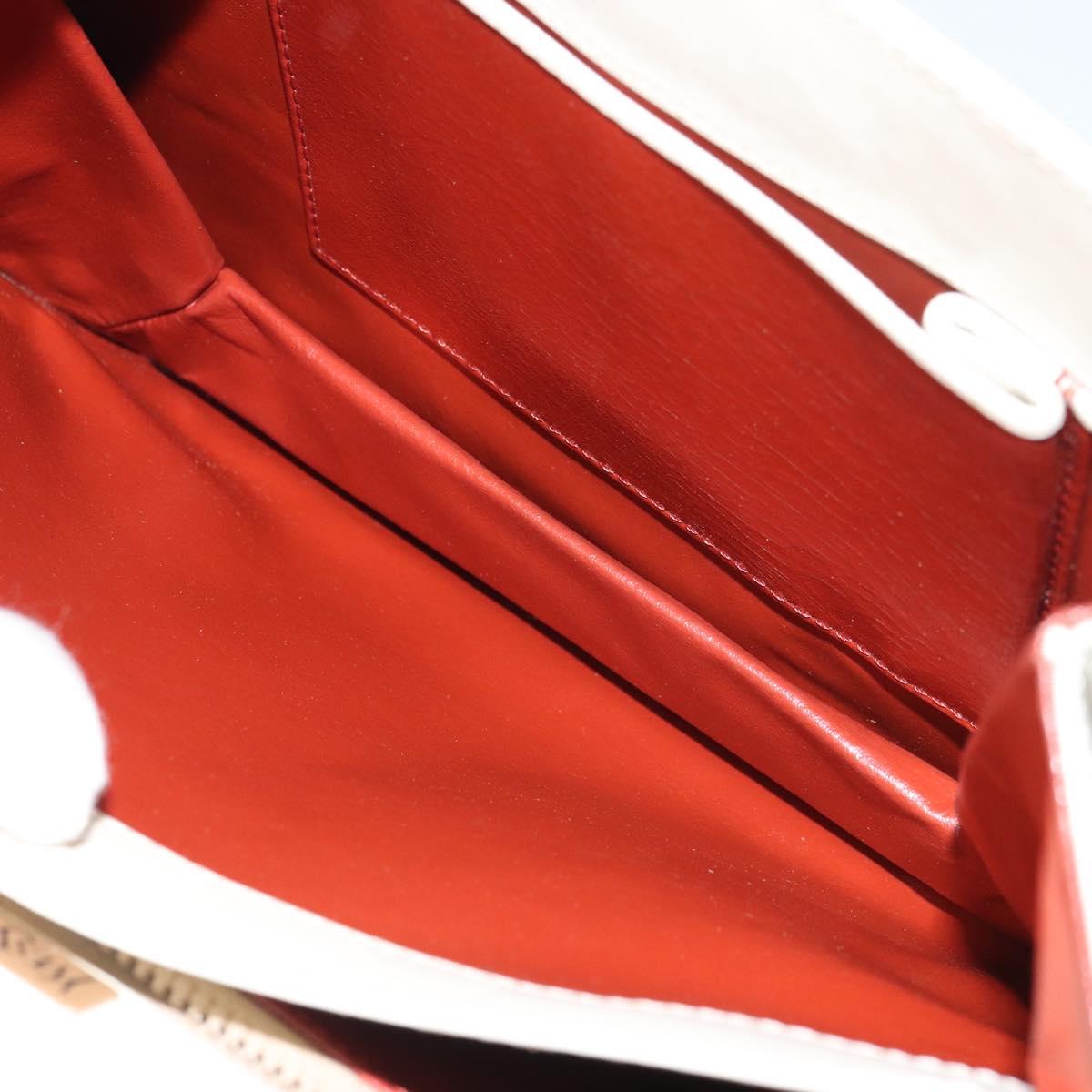 SAINT LAURENT Shoulder Bag Leather White Auth ka743