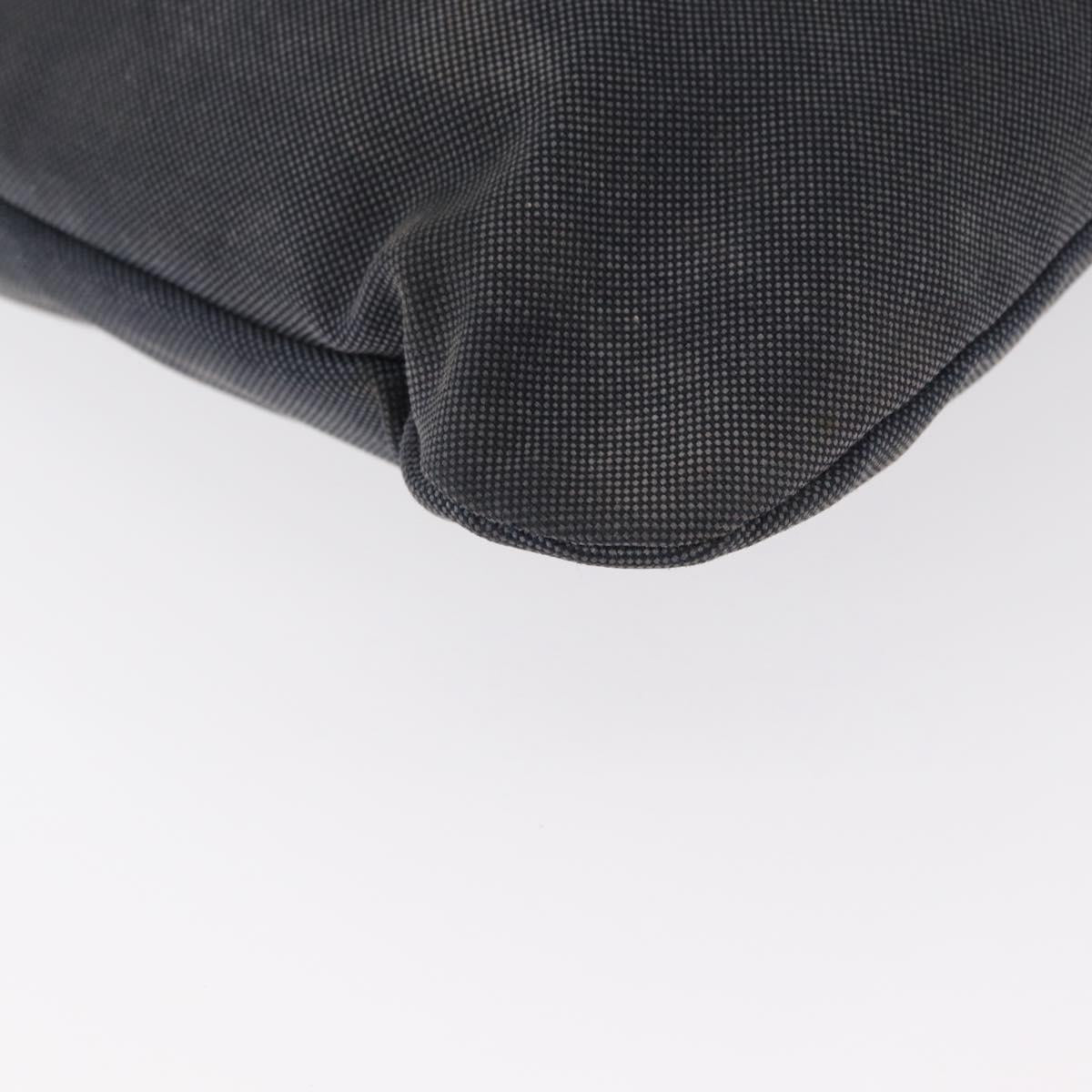 PRADA Shoulder Bag Canvas Navy Silver Auth ka744