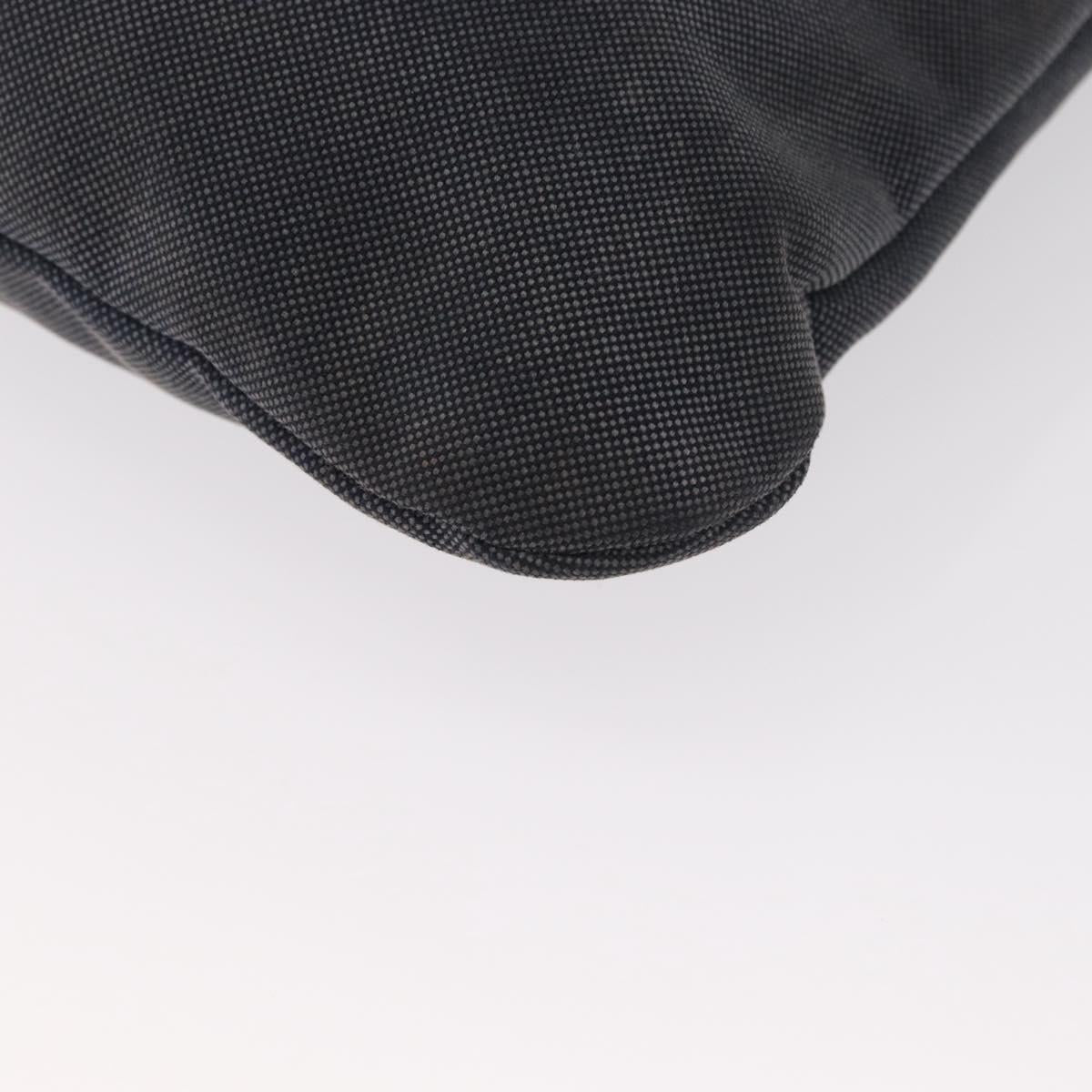 PRADA Shoulder Bag Canvas Navy Silver Auth ka744