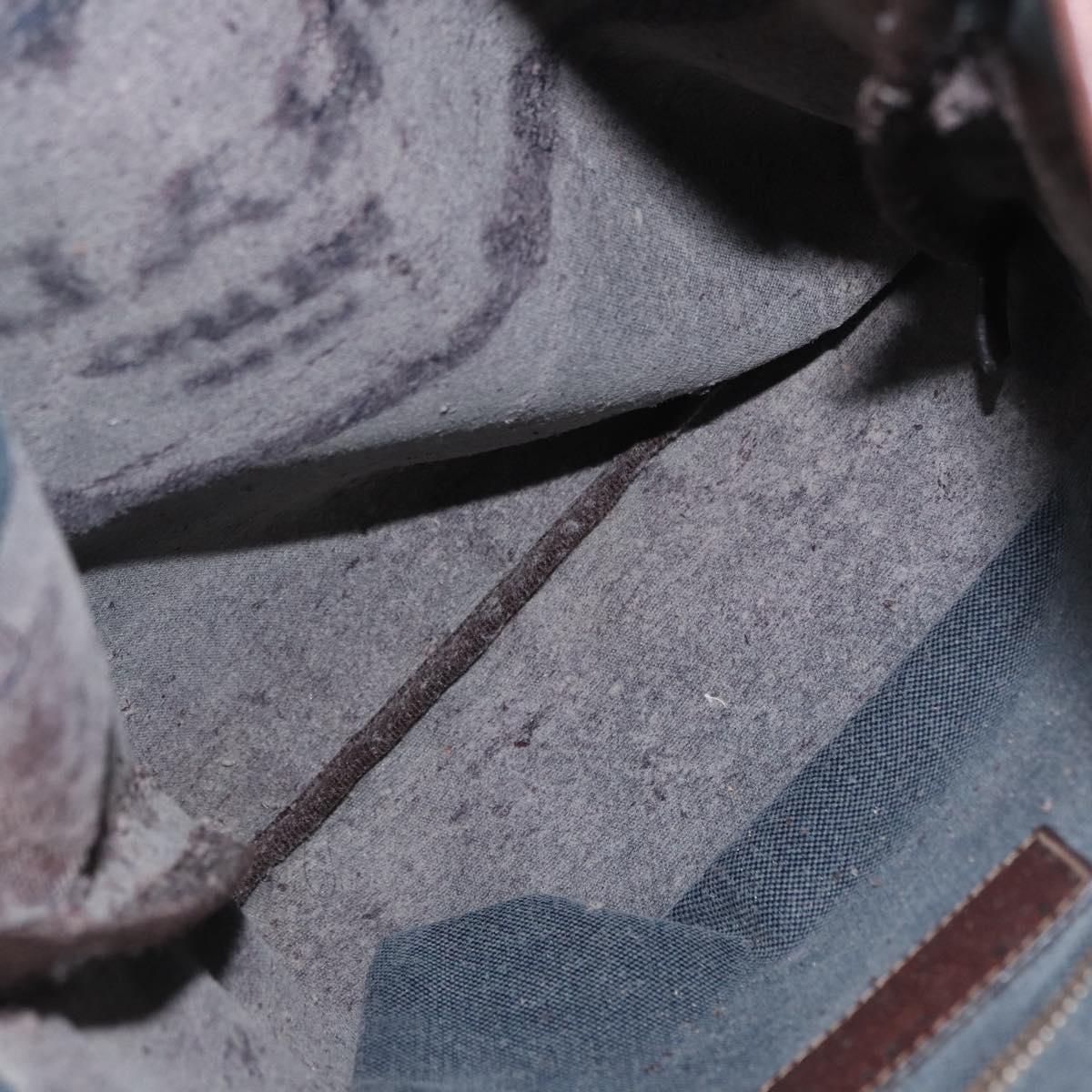 PRADA Shoulder Bag Canvas Navy Silver Auth ka744