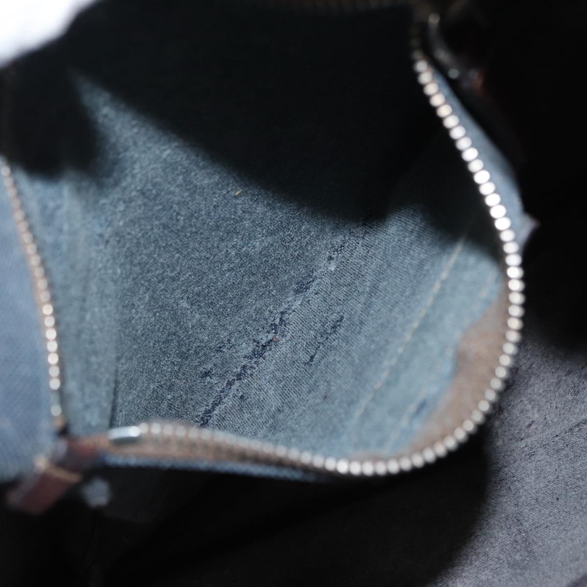 PRADA Shoulder Bag Canvas Navy Silver Auth ka744