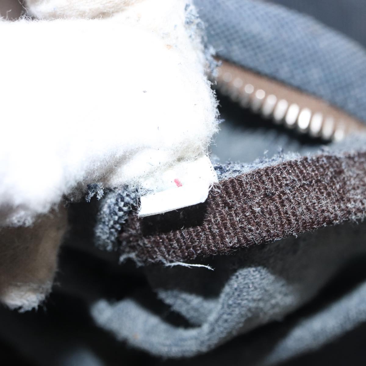 PRADA Shoulder Bag Canvas Navy Silver Auth ka744