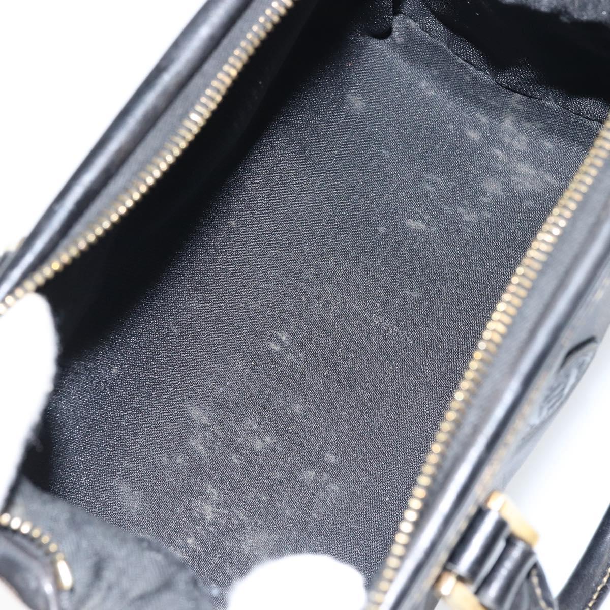 FENDI Pecan Canvas Hand Bag PVC Black Brown Auth ka747