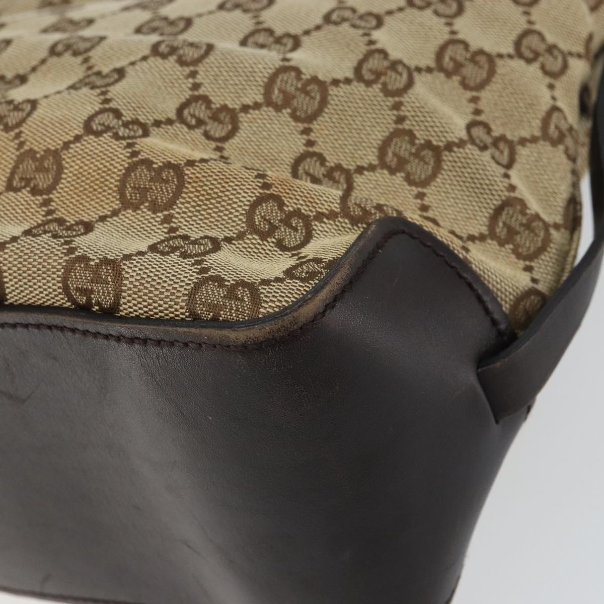 GUCCI GG Canvas Tote Bag Beige Gold 107757 Auth ka751