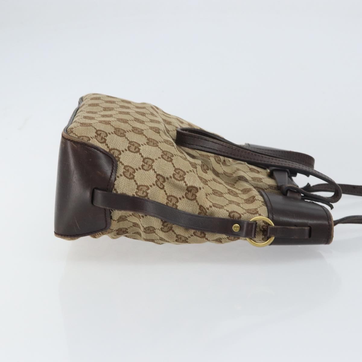 GUCCI GG Canvas Tote Bag Beige Gold 107757 Auth ka751