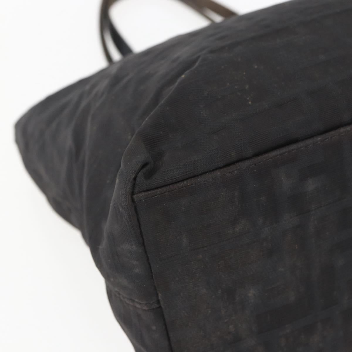 FENDI Zucca Canvas Hand Bag Black Auth ka757