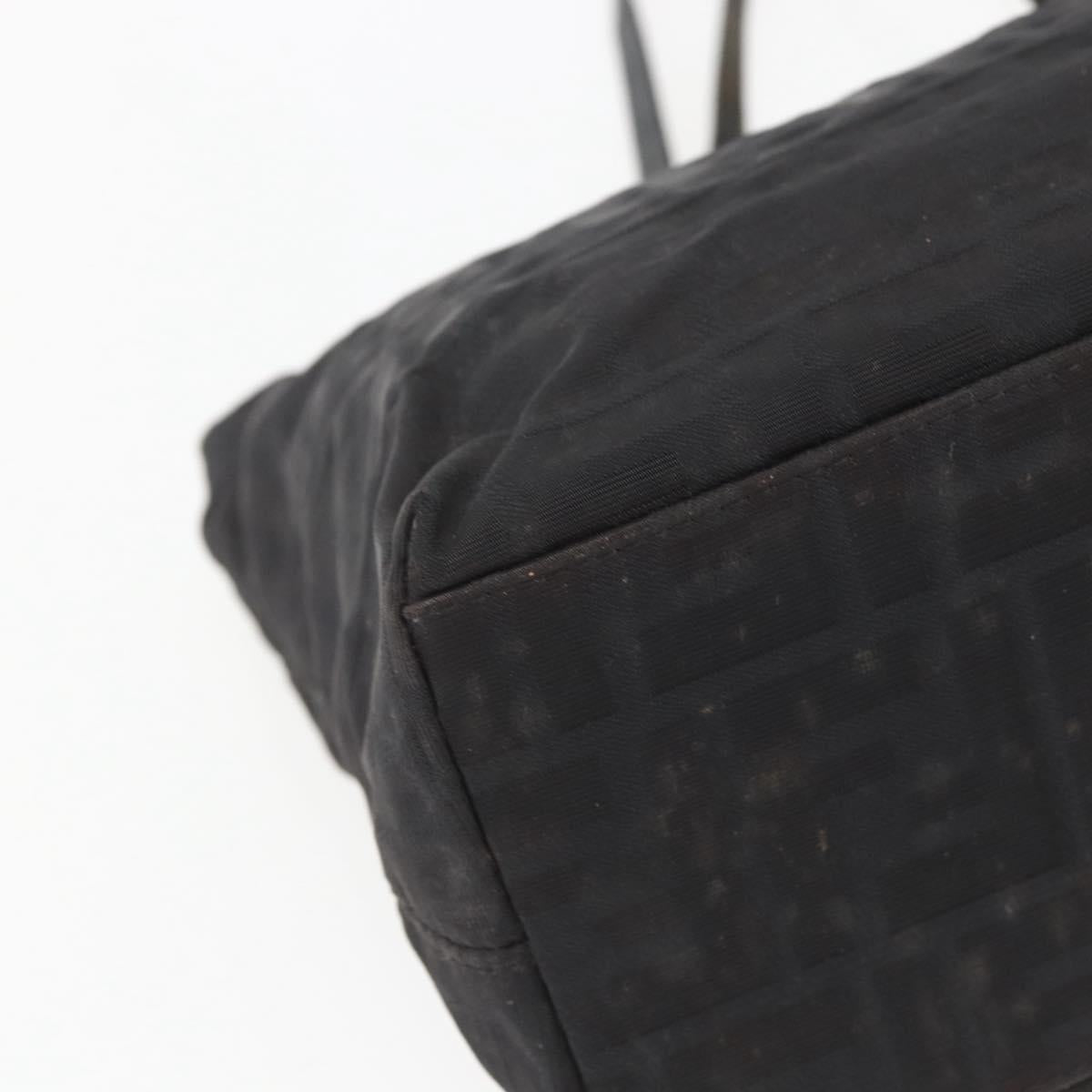 FENDI Zucca Canvas Hand Bag Black Auth ka757