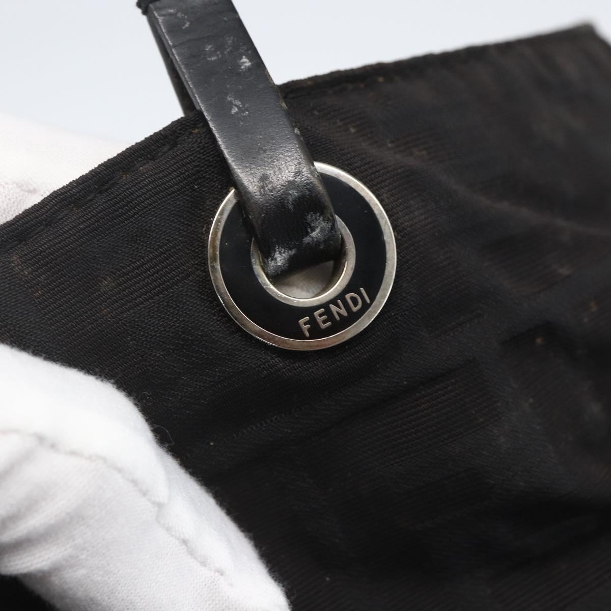 FENDI Zucca Canvas Hand Bag Black Auth ka757
