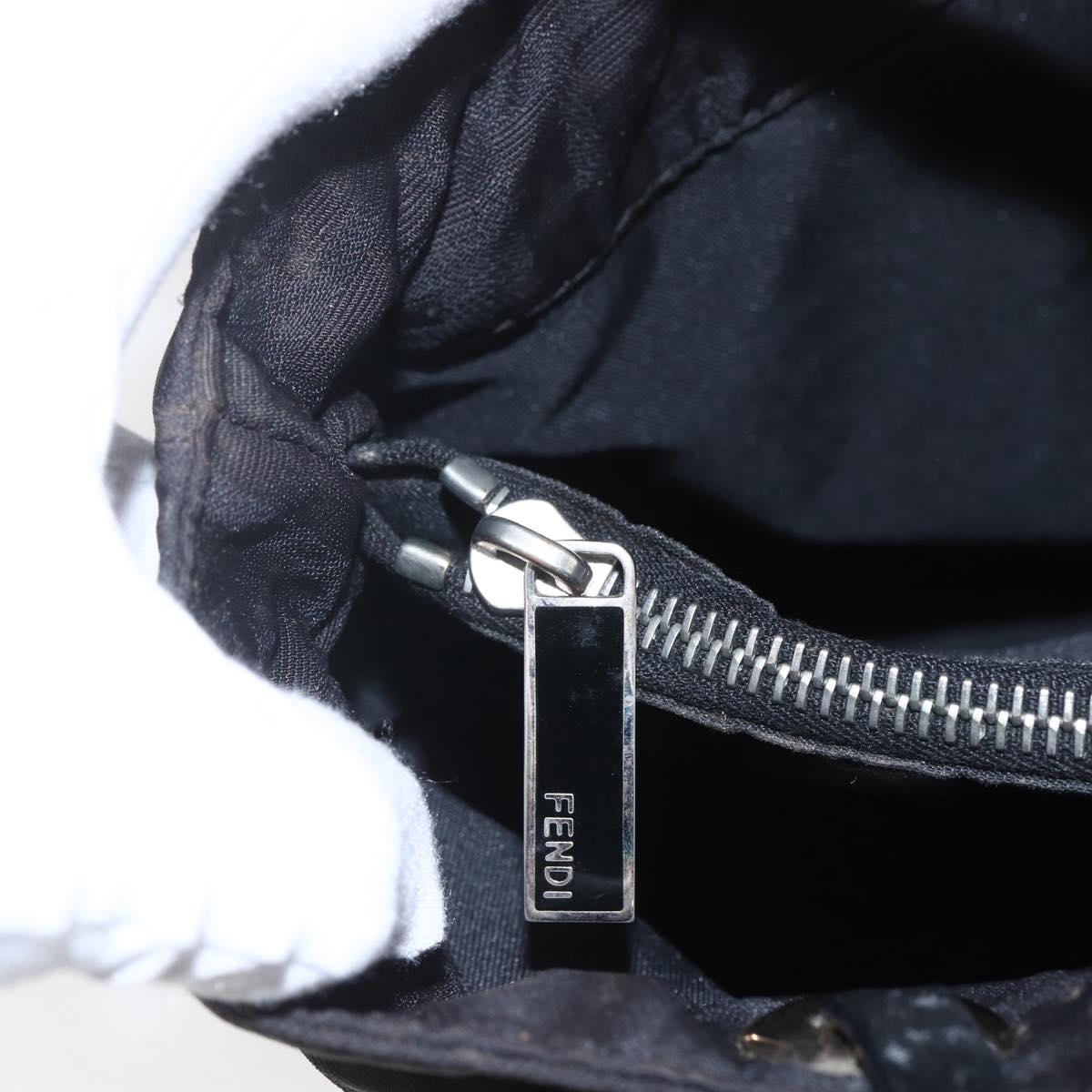 FENDI Zucca Canvas Hand Bag Black Auth ka757