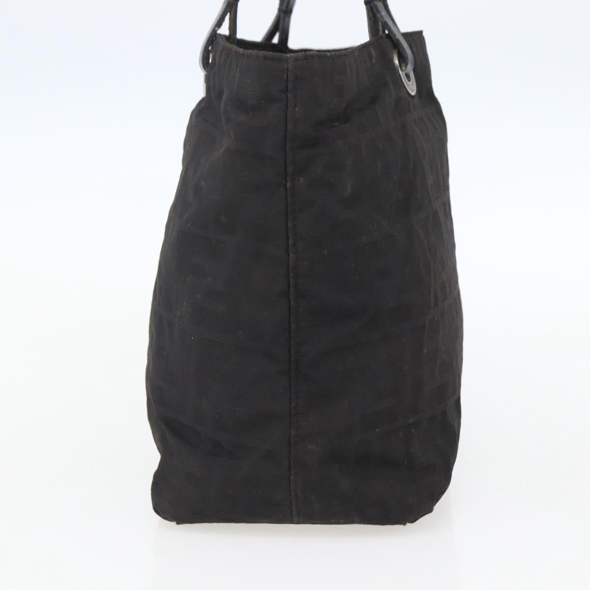 FENDI Zucca Canvas Hand Bag Black Auth ka757