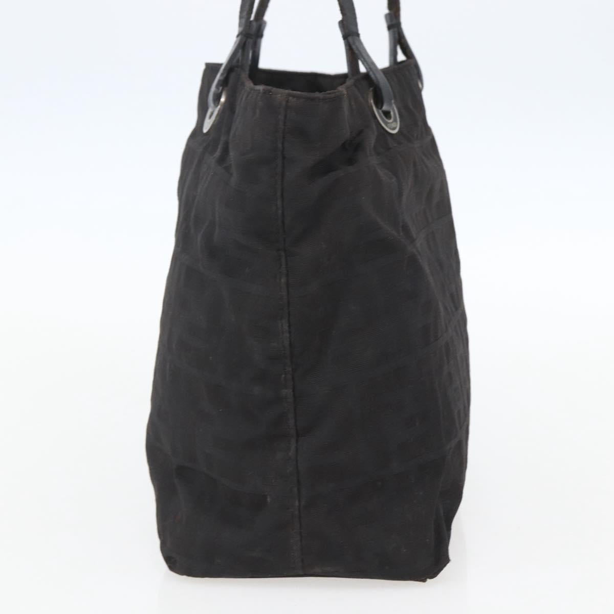 FENDI Zucca Canvas Hand Bag Black Auth ka757
