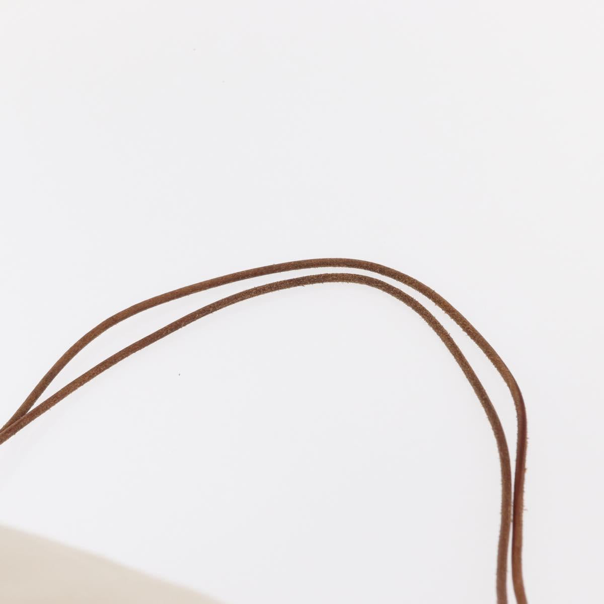 HERMES Porochon Mimir GM Shoulder Bag Canvas White Gold Auth ka758