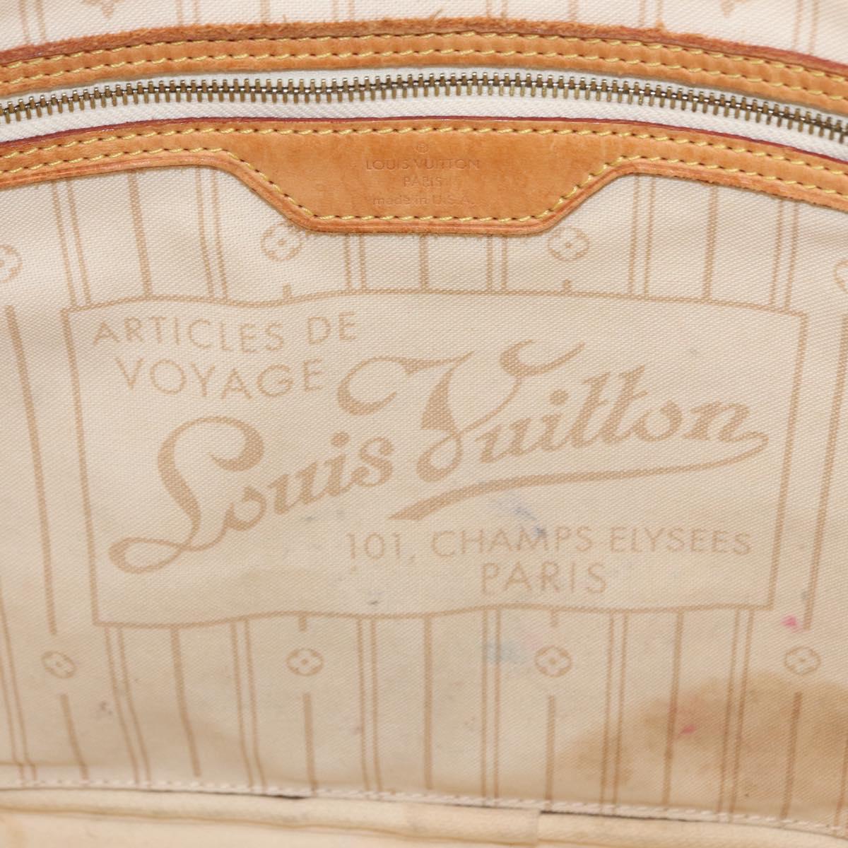 LOUIS VUITTON Damier Azur Neverfull MM Tote Bag N41605 LV Auth ka759