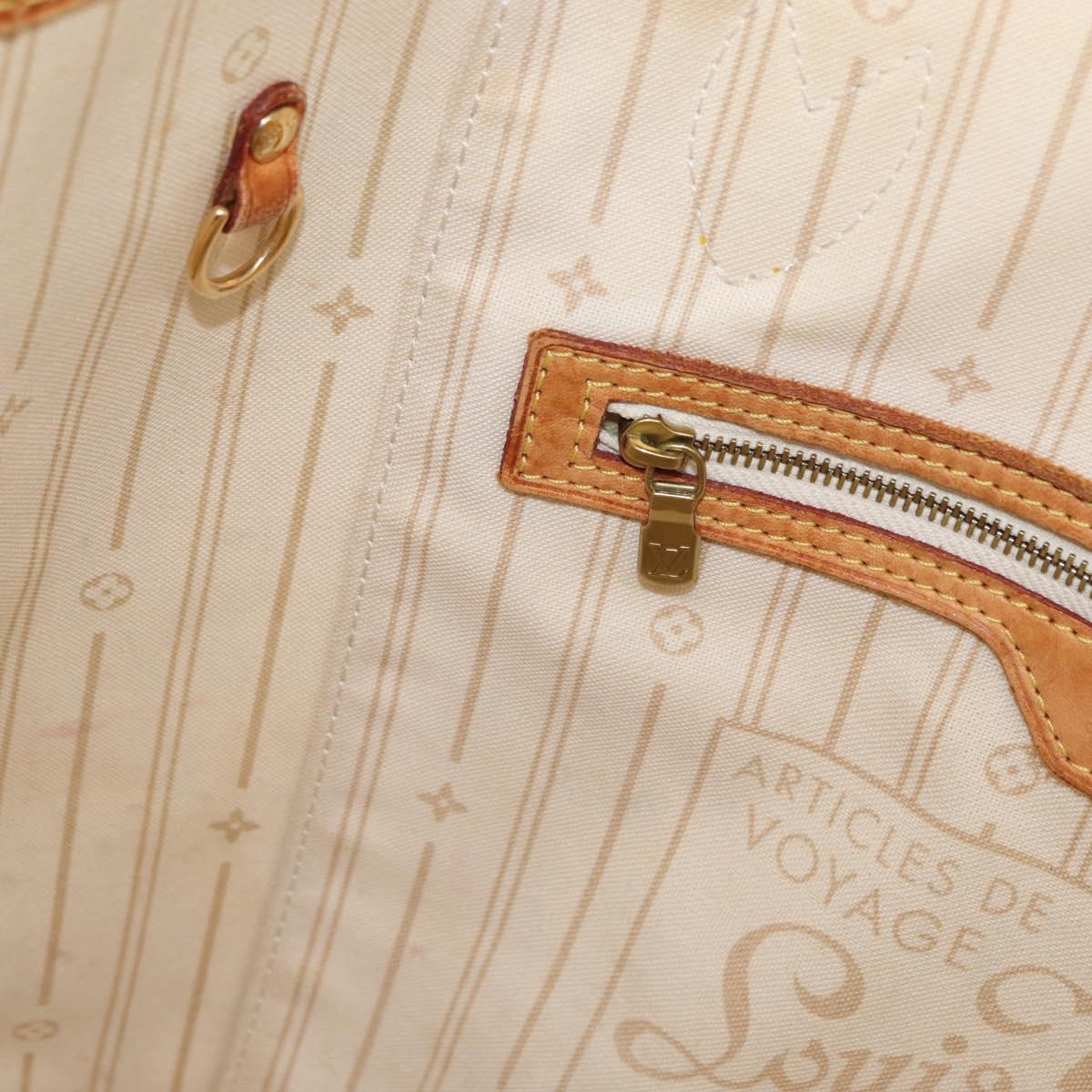 LOUIS VUITTON Damier Azur Neverfull MM Tote Bag N41605 LV Auth ka759