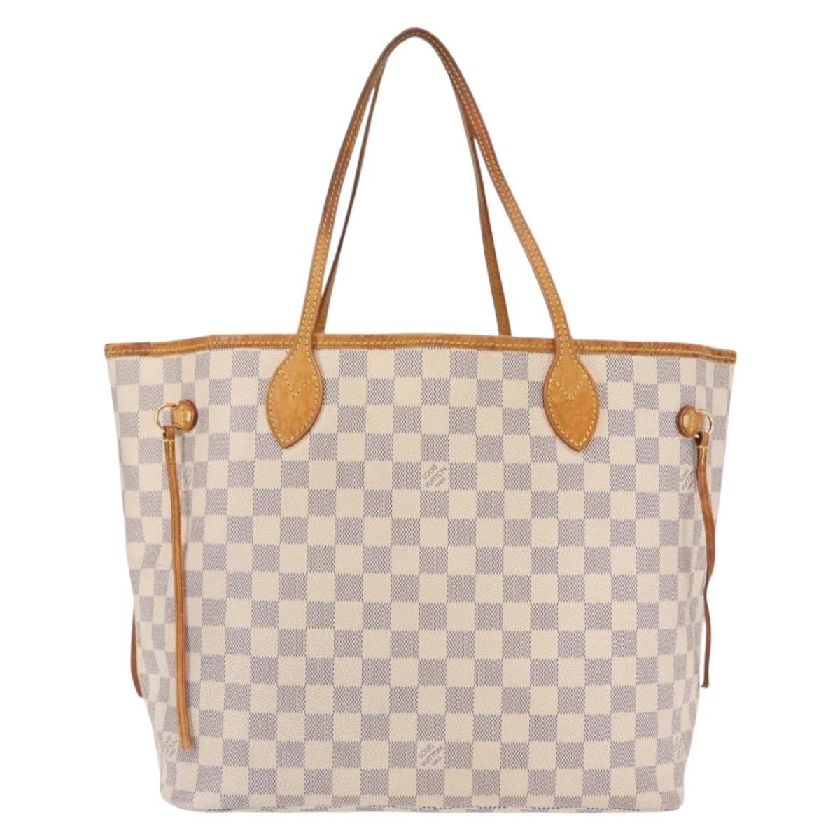 LOUIS VUITTON Damier Azur Neverfull MM Tote Bag N41605 LV Auth ka759