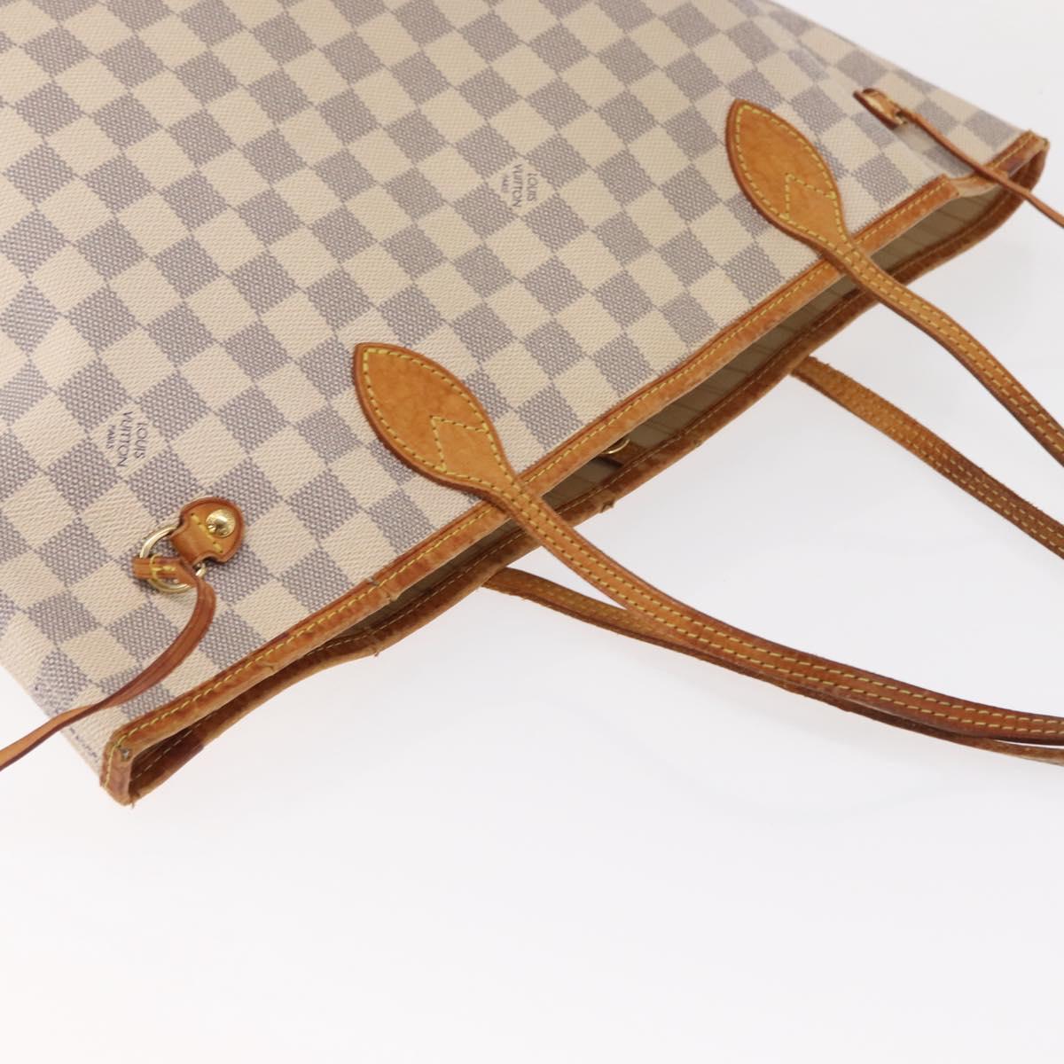 LOUIS VUITTON Damier Azur Neverfull MM Tote Bag N41605 LV Auth ka759