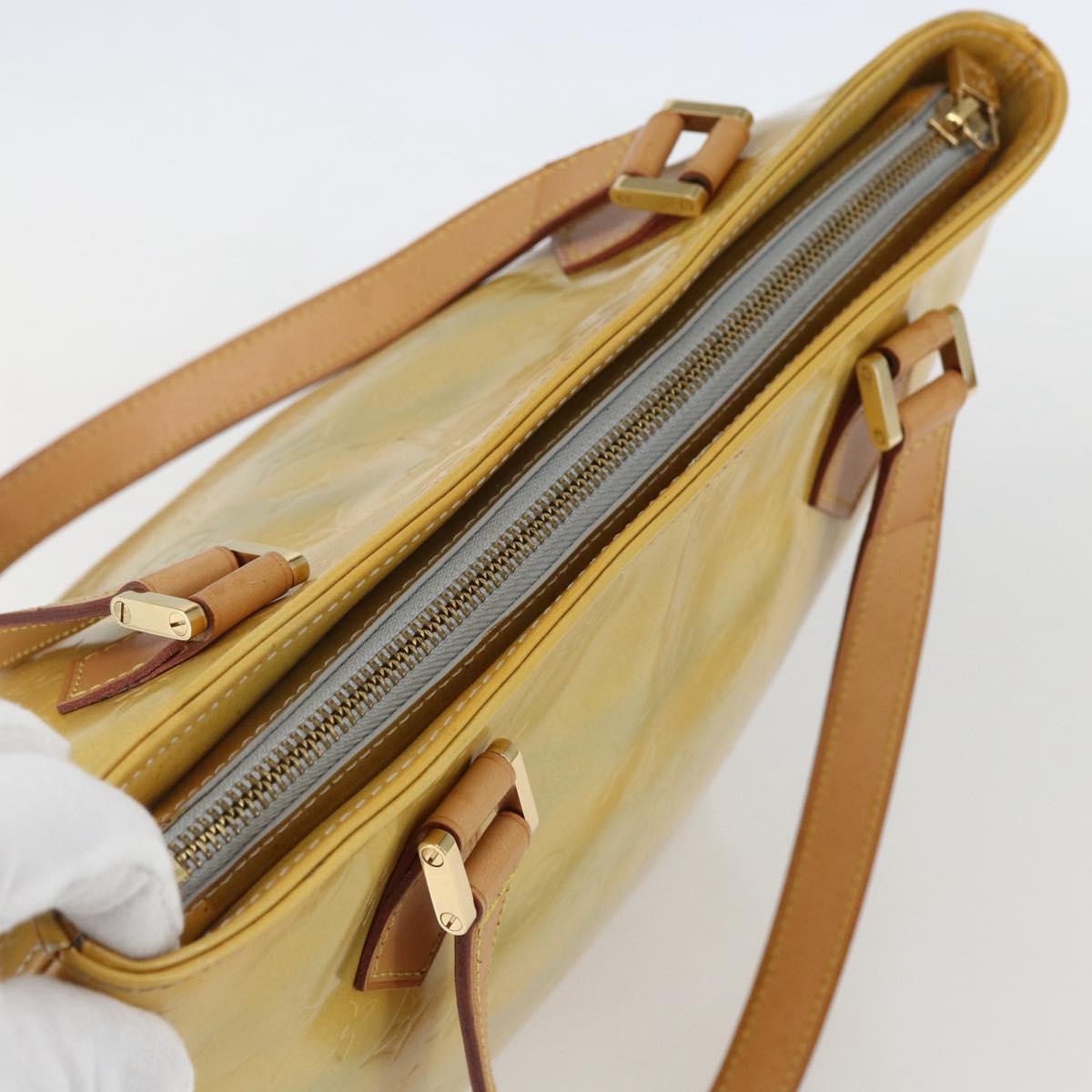 LOUIS VUITTON Monogram Vernis Houston Hand Bag Gris M91053 LV Auth ka761