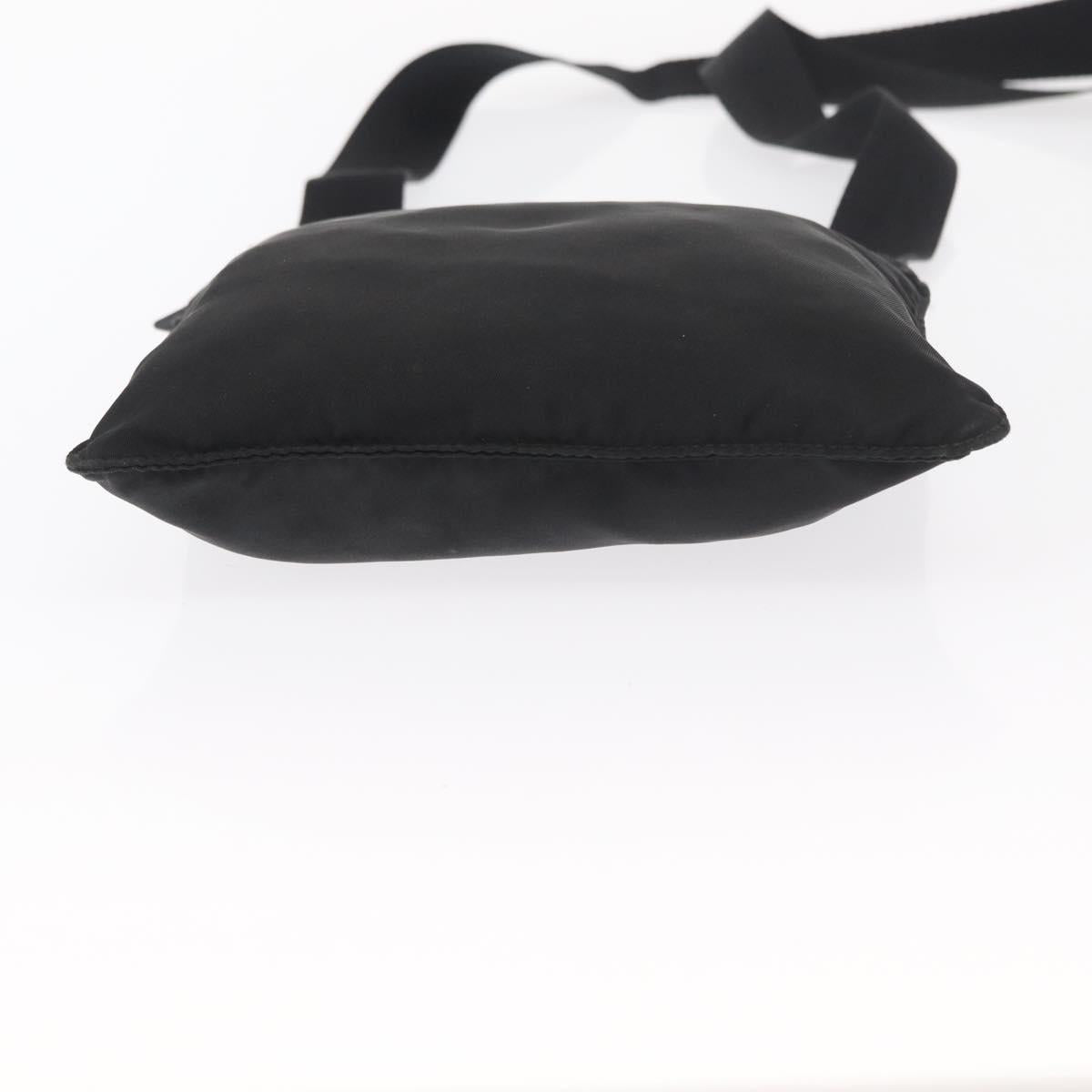 PRADA Shoulder Bag Nylon Black Silver Auth ka765