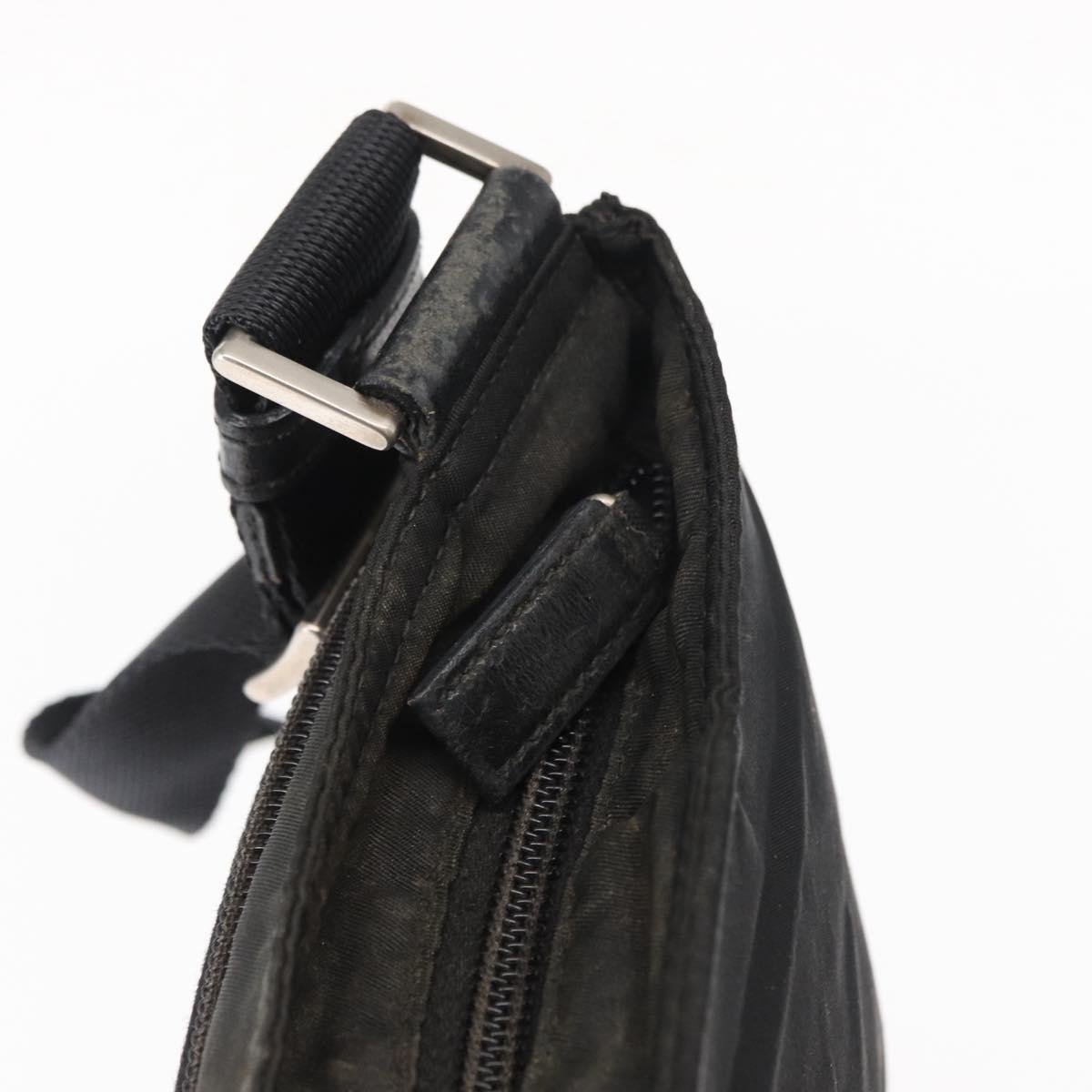 PRADA Shoulder Bag Nylon Black Silver Auth ka765
