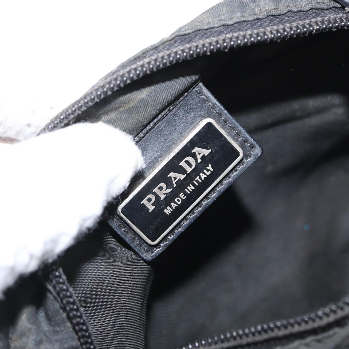 PRADA Shoulder Bag Nylon Black Silver Auth ka765