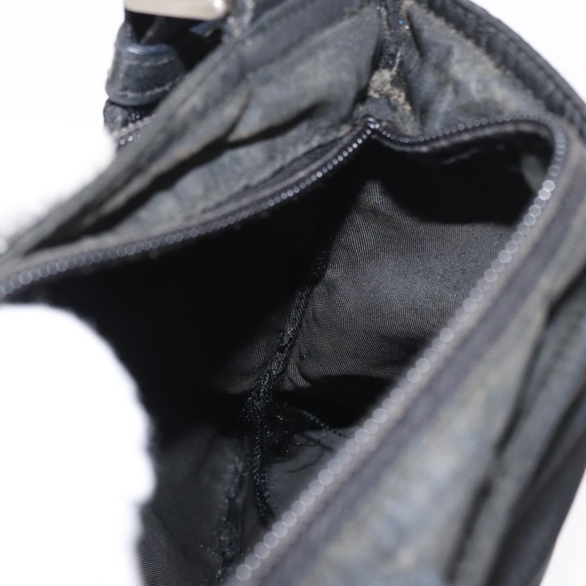 PRADA Shoulder Bag Nylon Black Silver Auth ka765