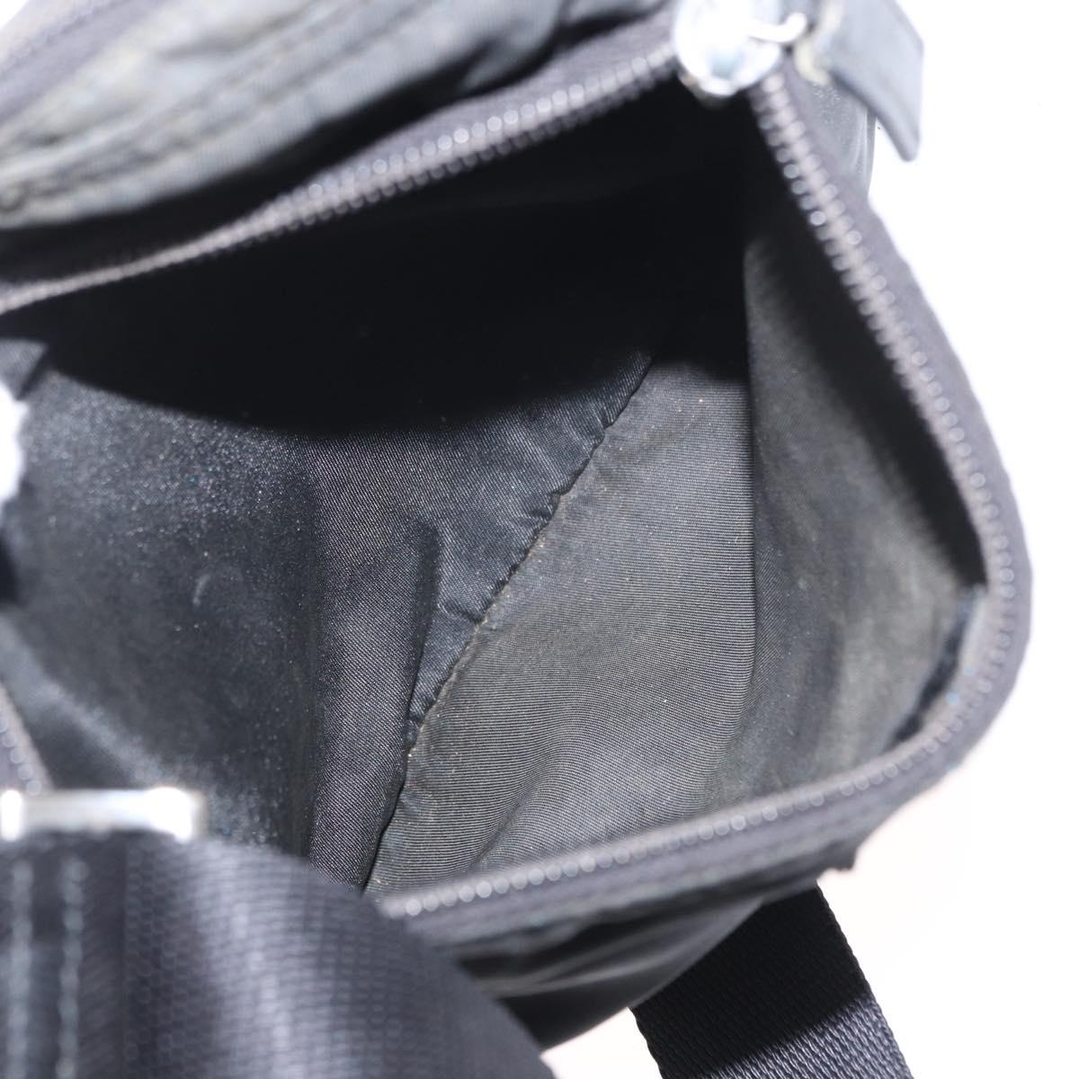PRADA Shoulder Bag Nylon Black Silver Auth ka765