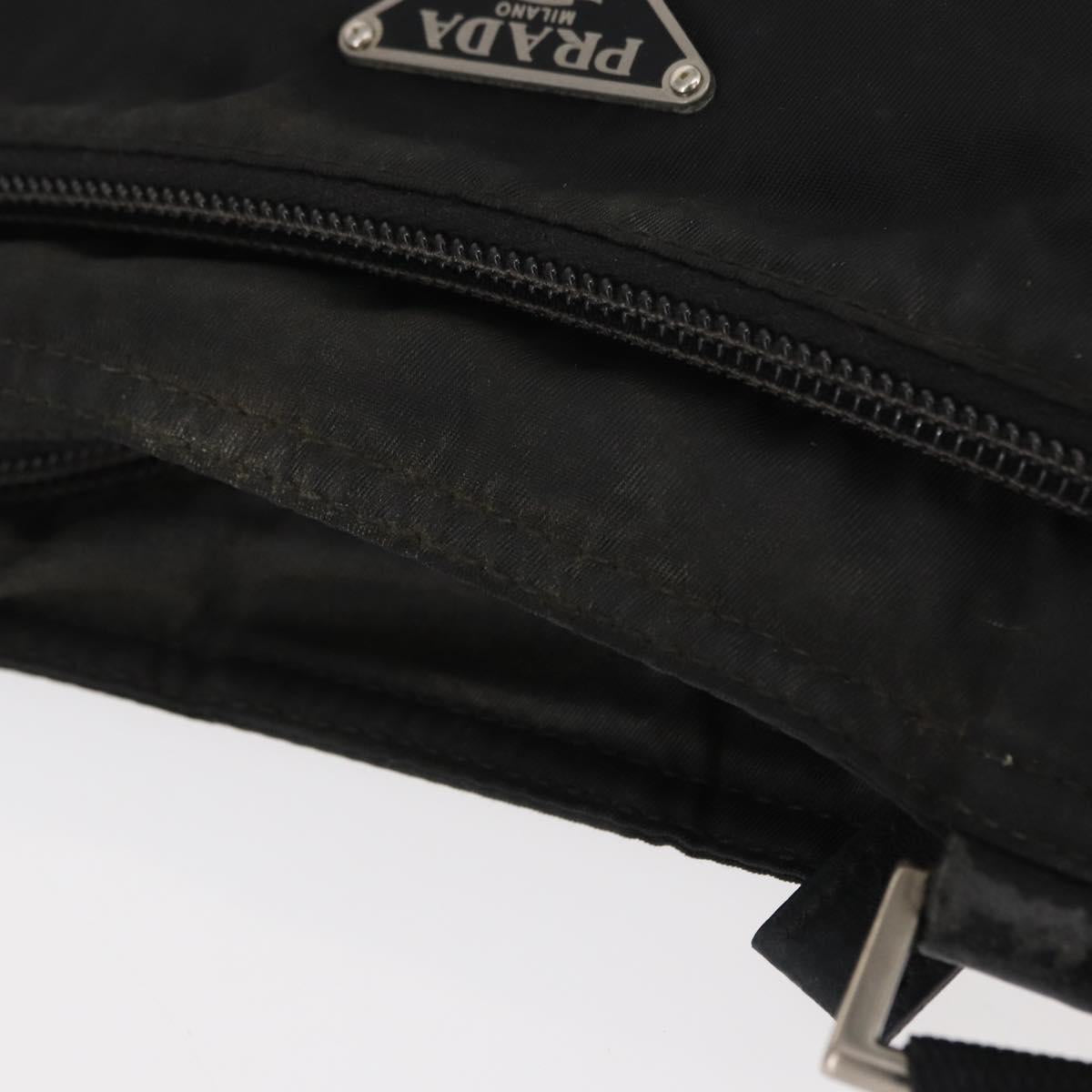 PRADA Shoulder Bag Nylon Black Silver Auth ka765