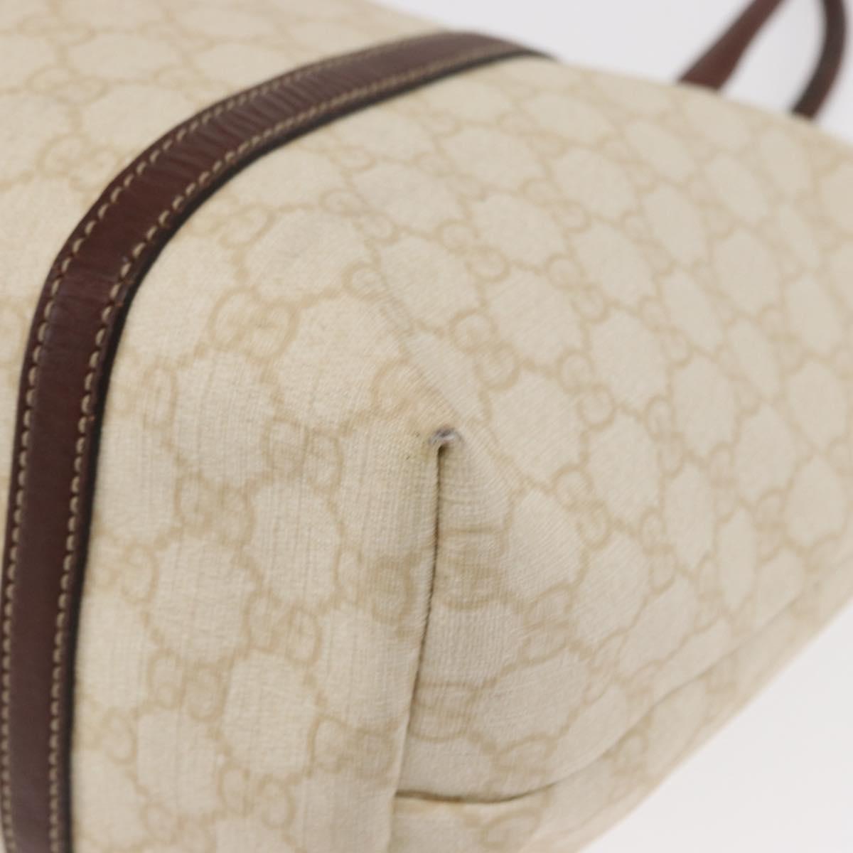GUCCI GG Supreme Tote Bag PVC Cream Gold 197953 Auth ka766