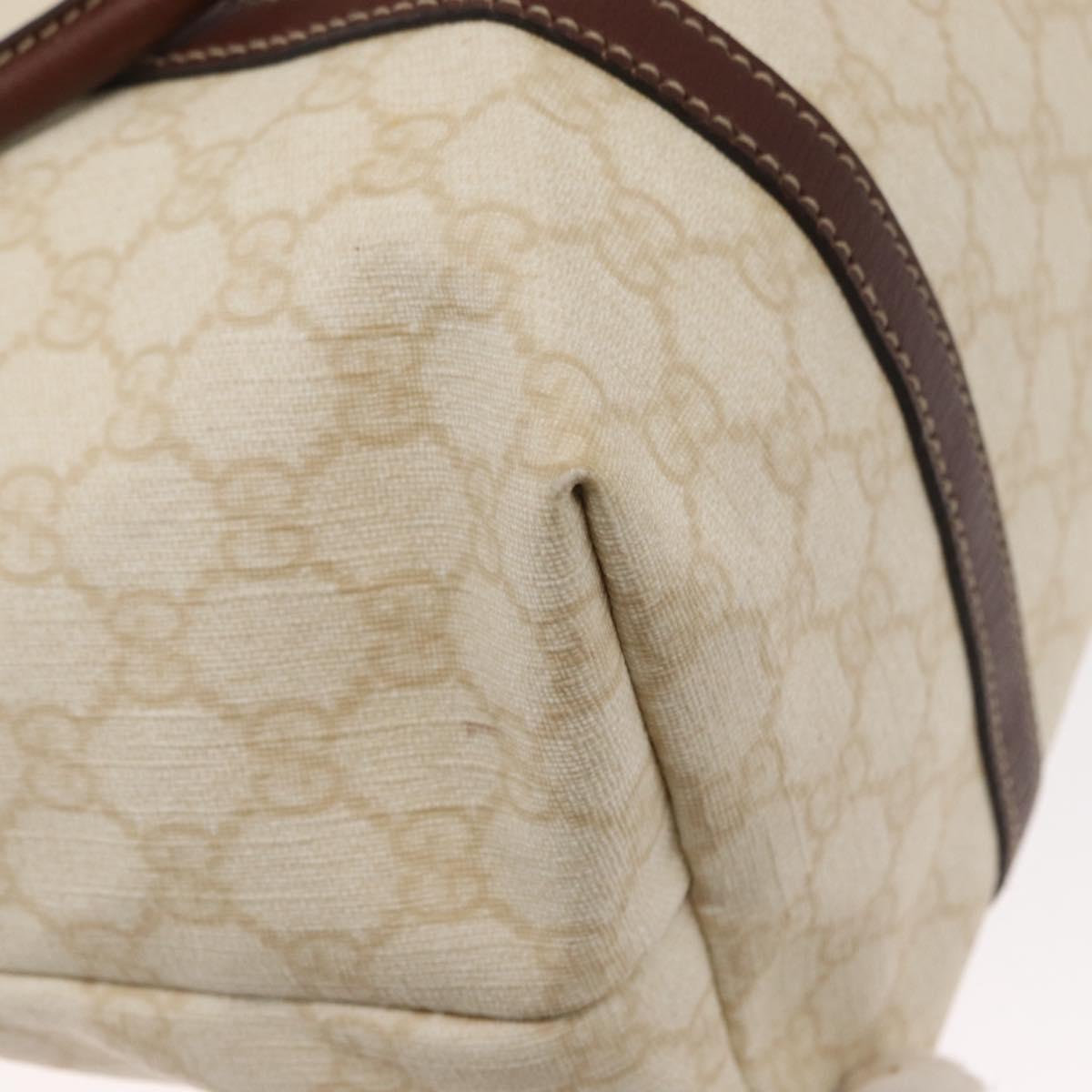 GUCCI GG Supreme Tote Bag PVC Cream Gold 197953 Auth ka766