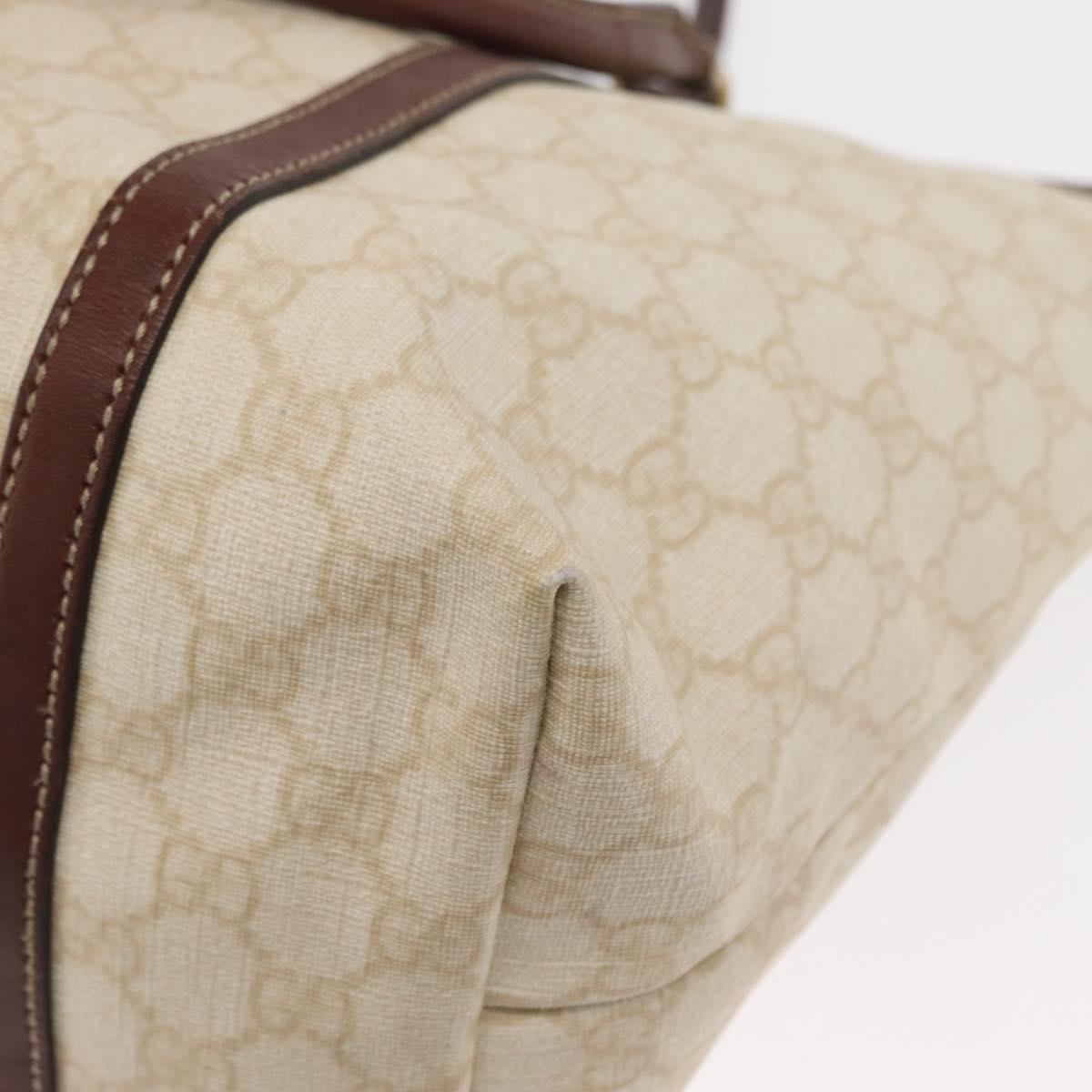 GUCCI GG Supreme Tote Bag PVC Cream Gold 197953 Auth ka766