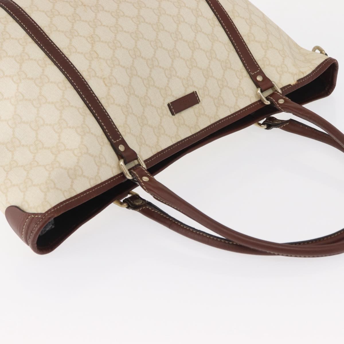 GUCCI GG Supreme Tote Bag PVC Cream Gold 197953 Auth ka766