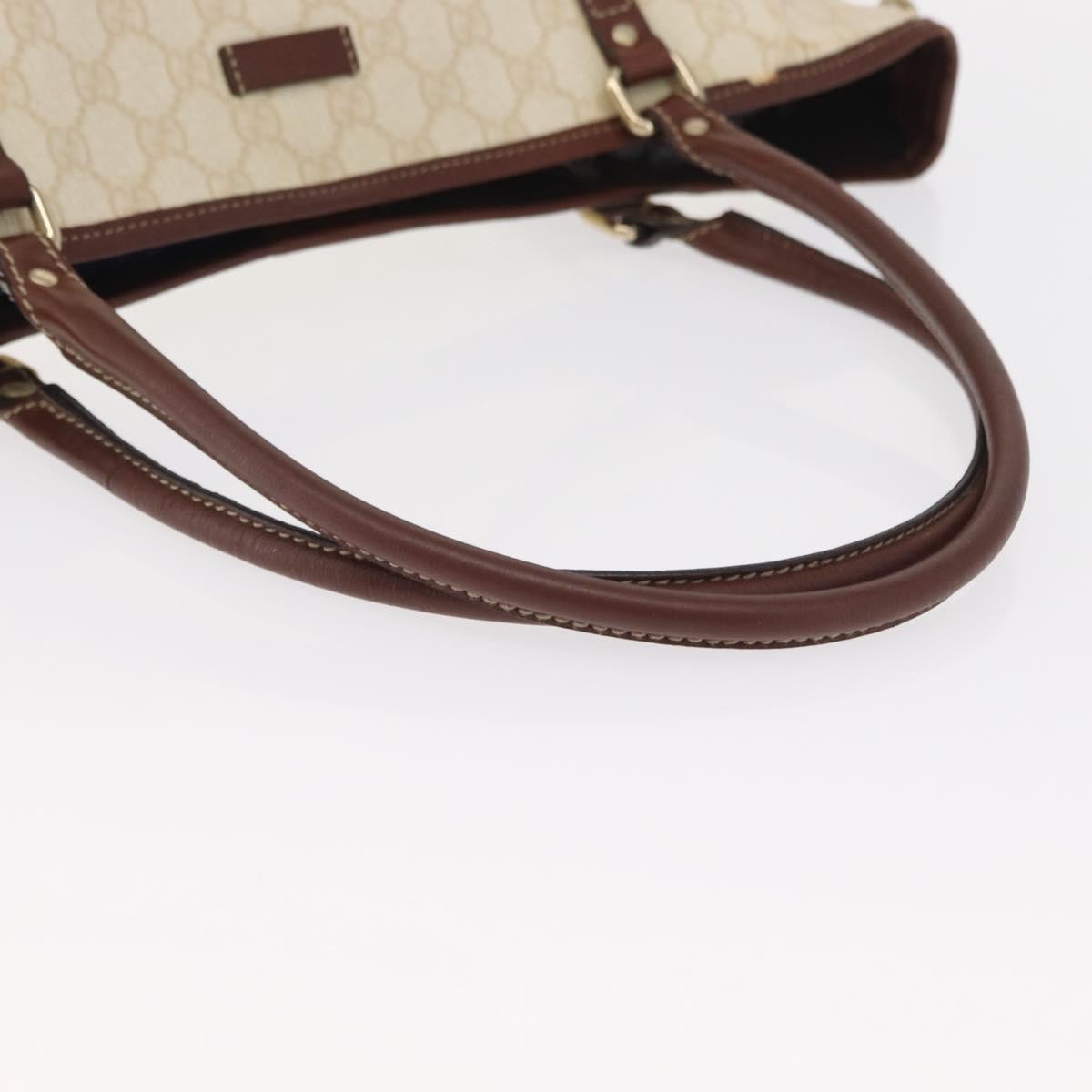 GUCCI GG Supreme Tote Bag PVC Cream Gold 197953 Auth ka766