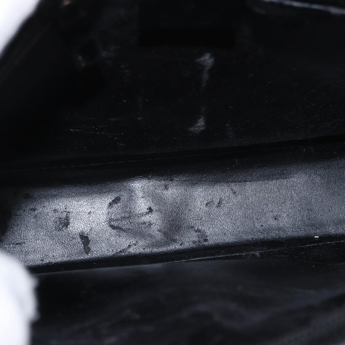 GUCCI Shoulder Bag Leather Black Silver 001 3065 Auth ka767