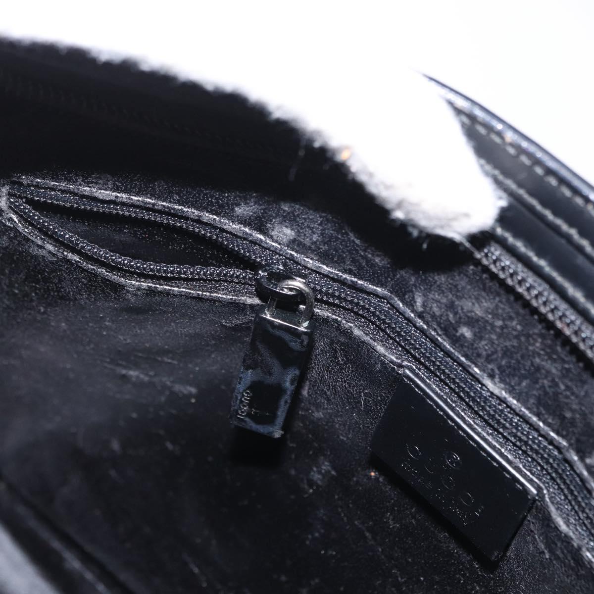 GUCCI Shoulder Bag Leather Black Silver 001 3065 Auth ka767