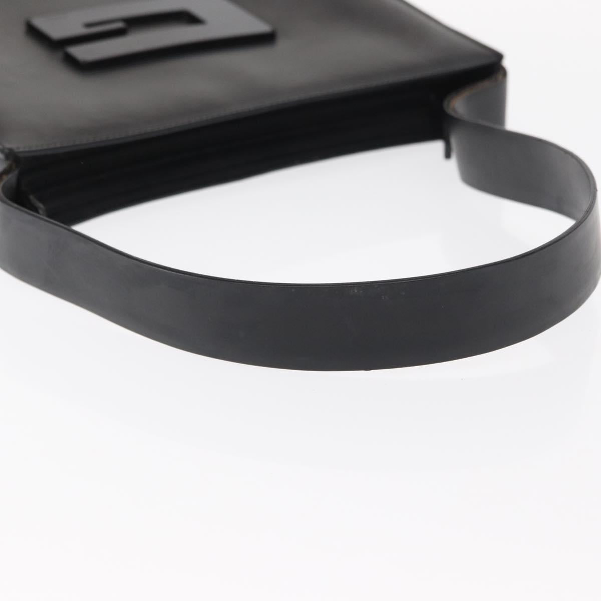 GUCCI Shoulder Bag Leather Black Silver 001 3065 Auth ka767