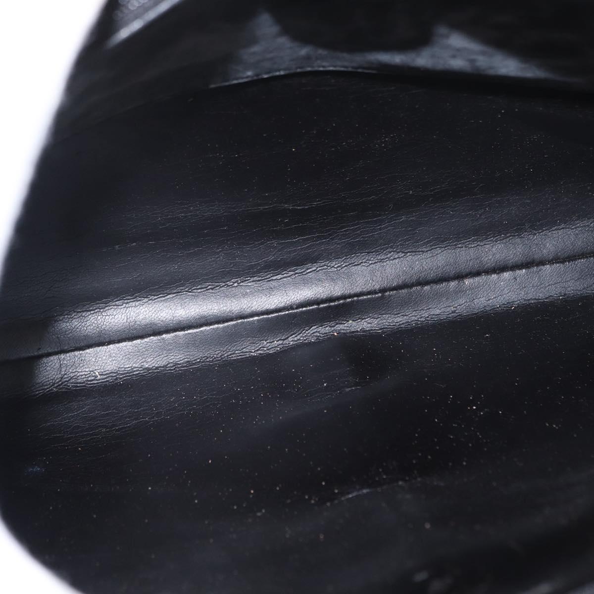 GUCCI Bamboo Hand Bag Leather Black Gold 001 2855 1875 0 Auth ka770