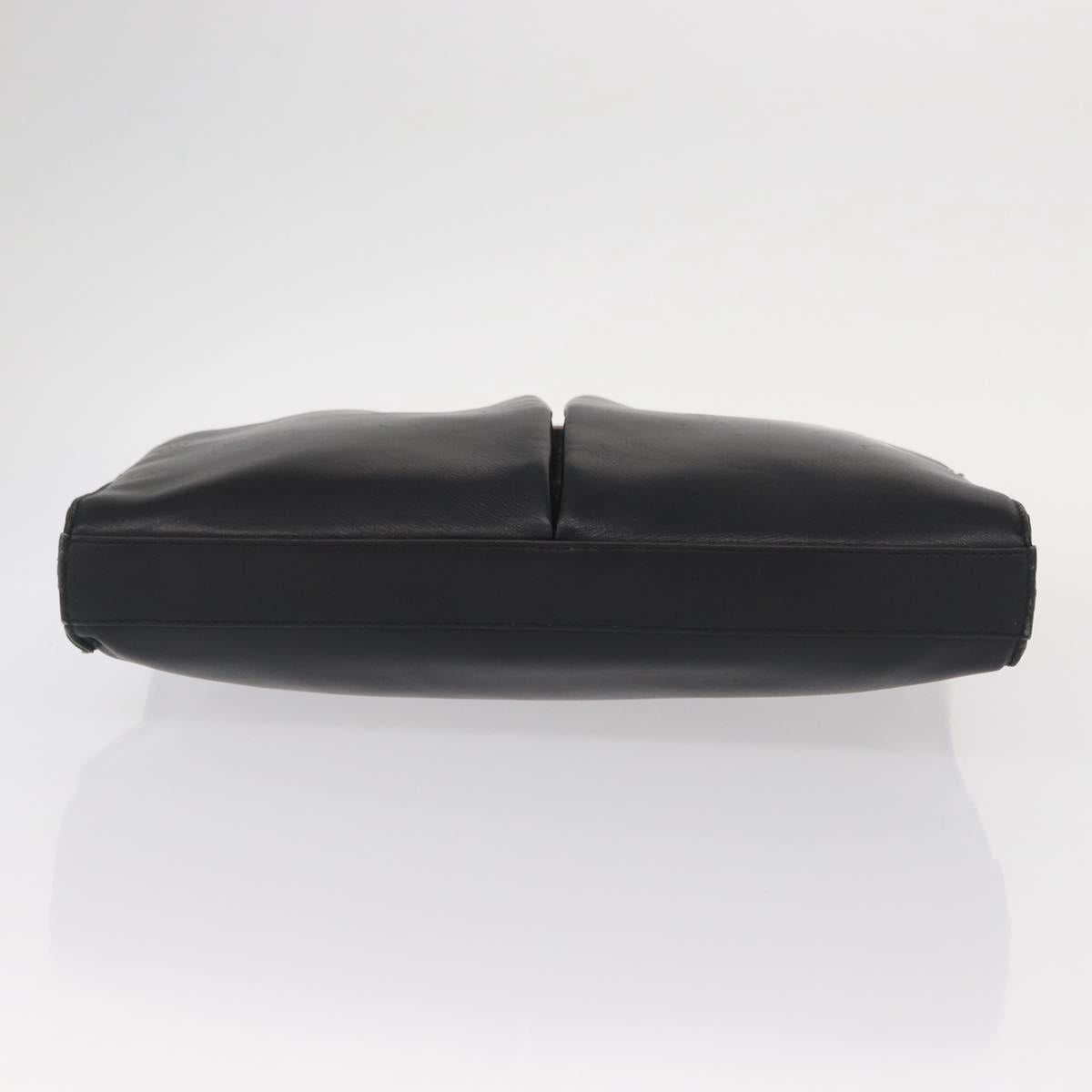 GUCCI Bamboo Hand Bag Leather Black Gold 001 2855 1875 0 Auth ka770