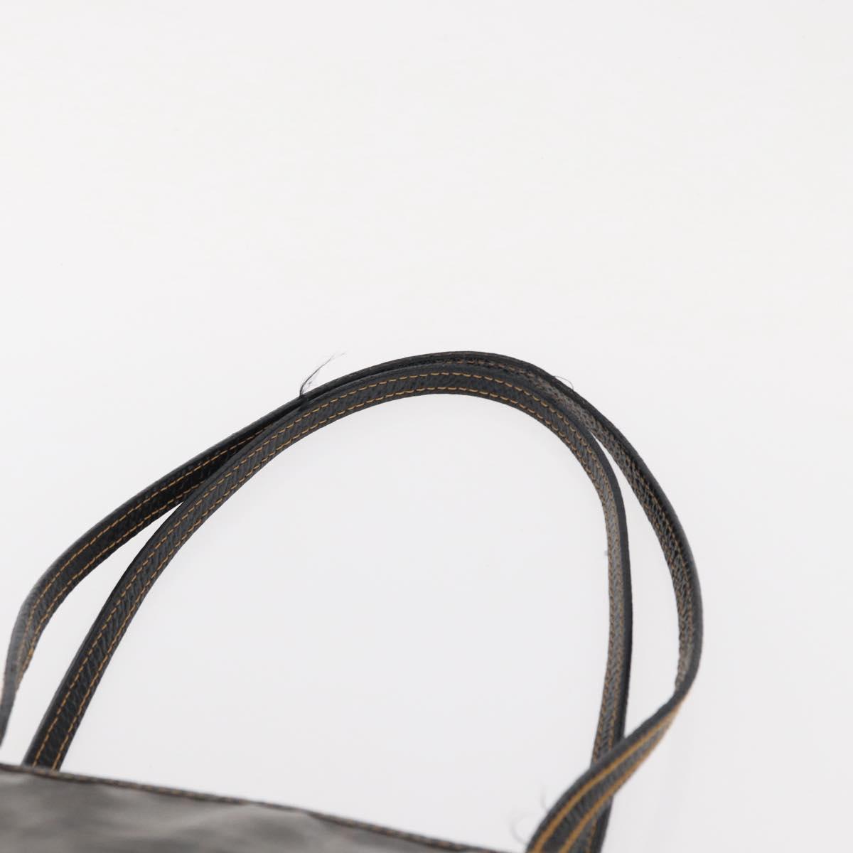 FENDI Zucca Canvas Tote Bag Coated Canvas Black Brown Auth ka771