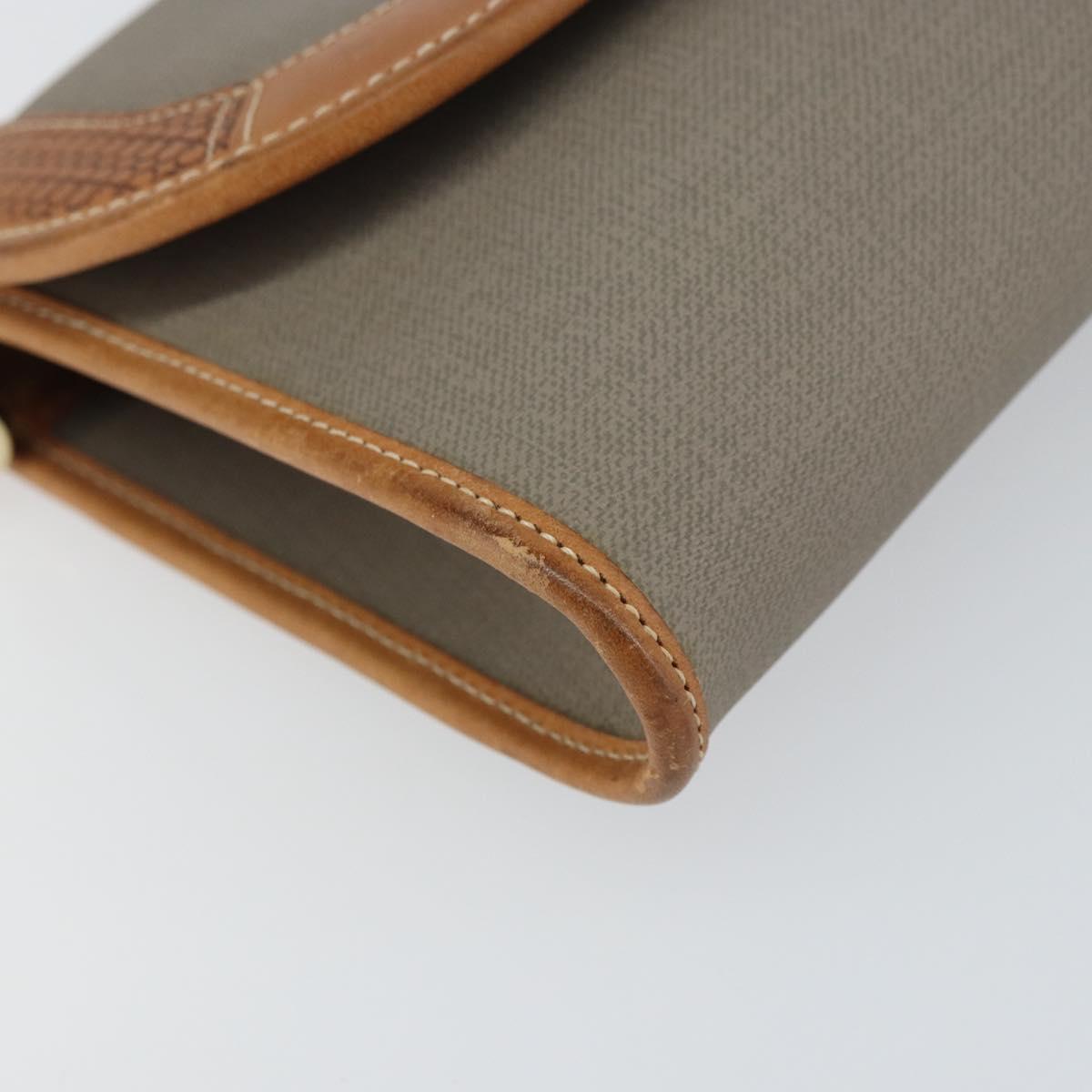 Christian Dior Shoulder Bag PVC Gray Gold Auth ka778