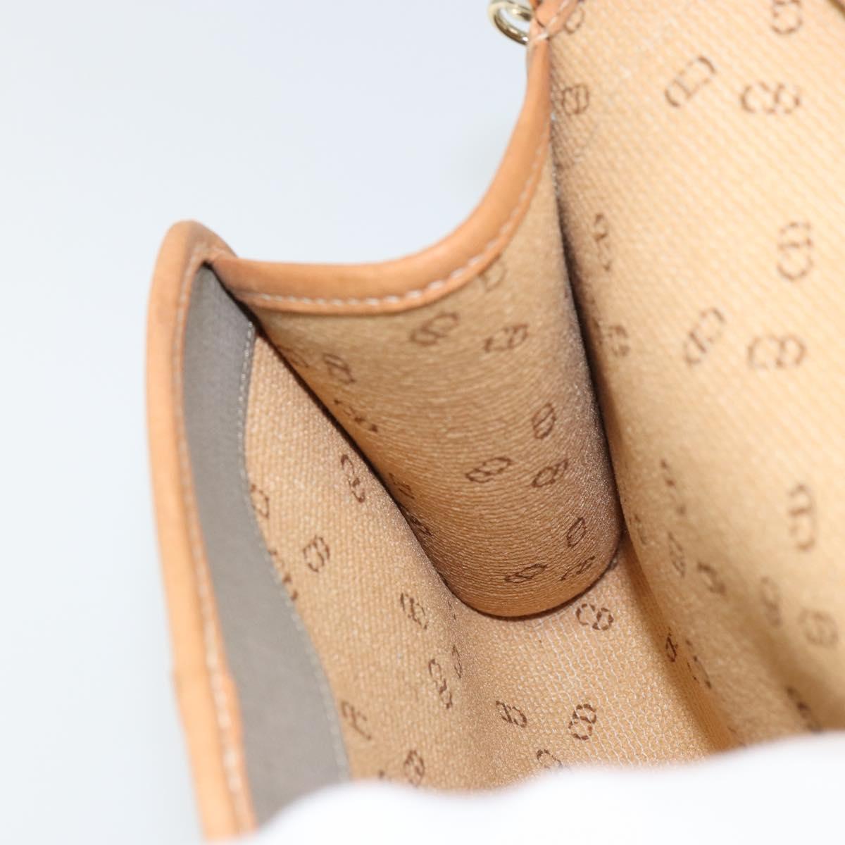 Christian Dior Shoulder Bag PVC Gray Gold Auth ka778