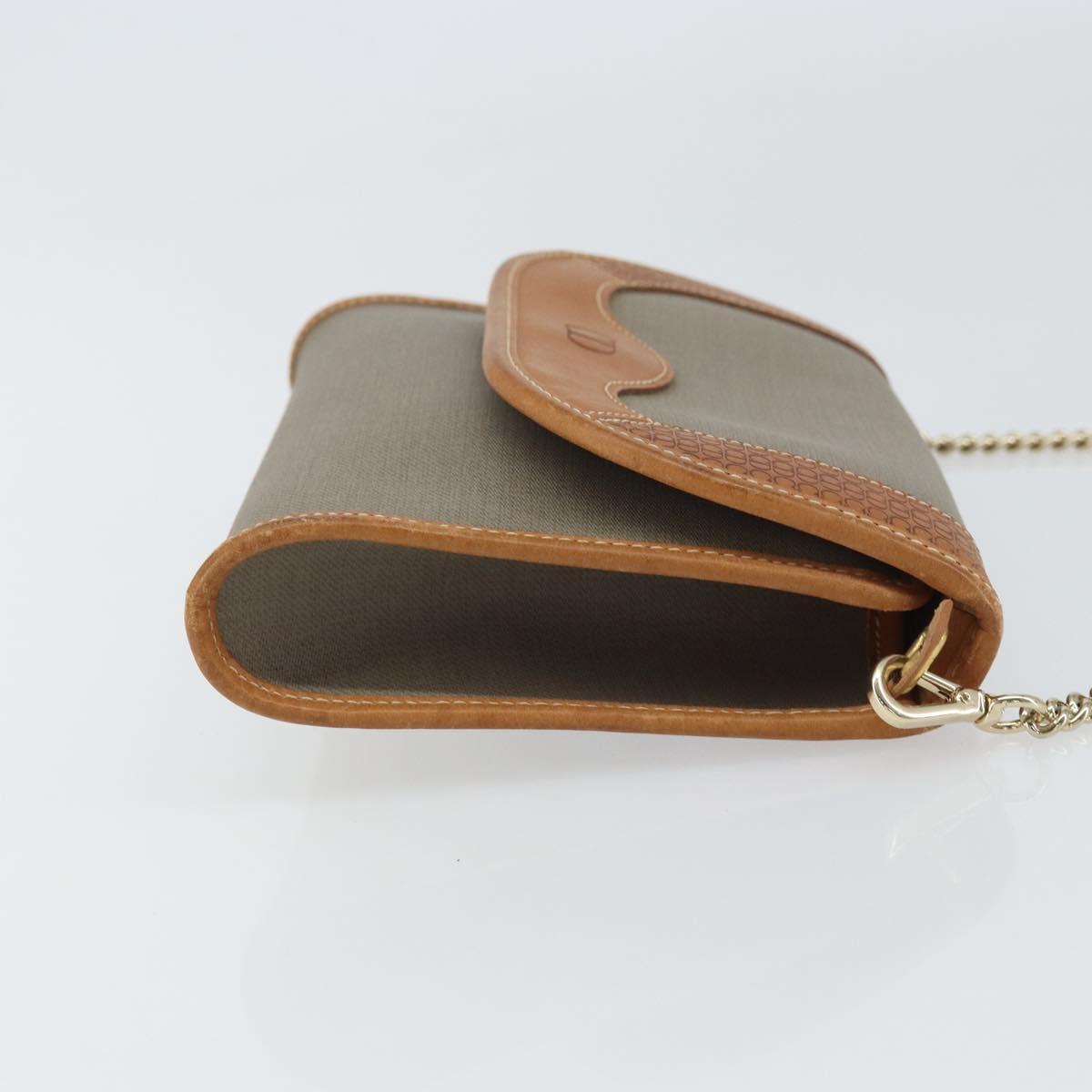 Christian Dior Shoulder Bag PVC Gray Gold Auth ka778