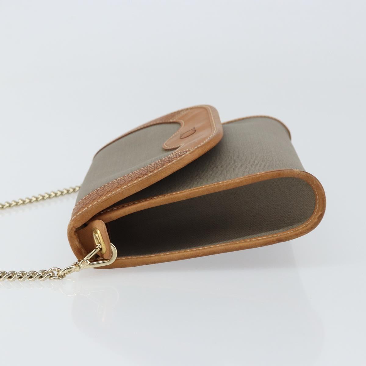 Christian Dior Shoulder Bag PVC Gray Gold Auth ka778