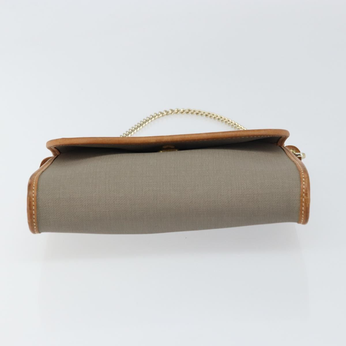 Christian Dior Shoulder Bag PVC Gray Gold Auth ka778