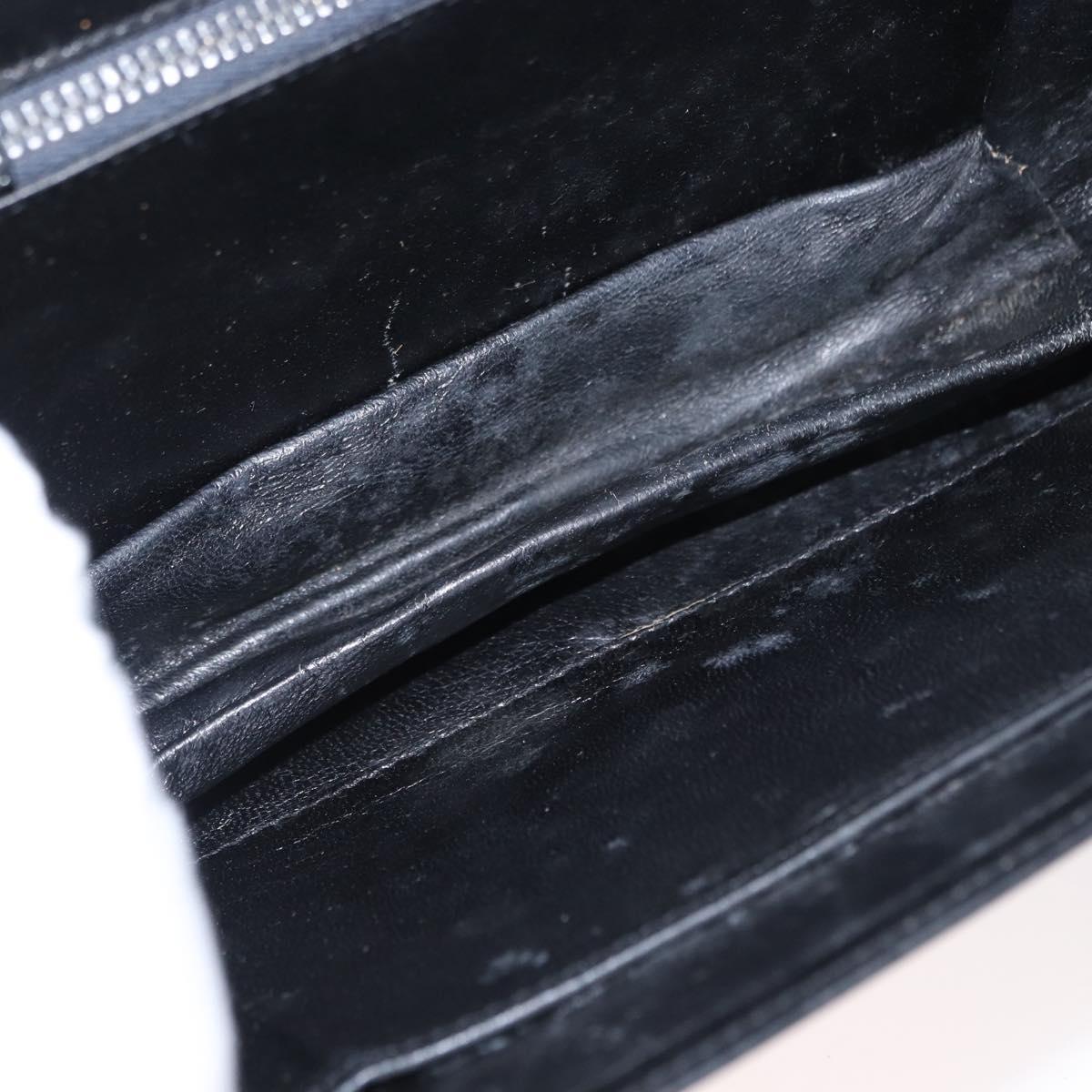 GUCCI Shoulder Bag Leather Black Gold Auth ka783