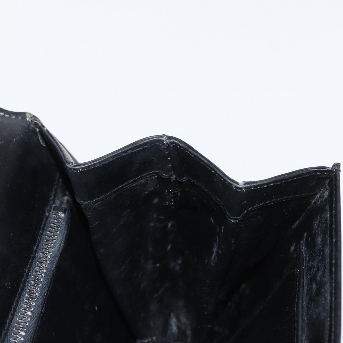 GUCCI Shoulder Bag Leather Black Gold Auth ka783