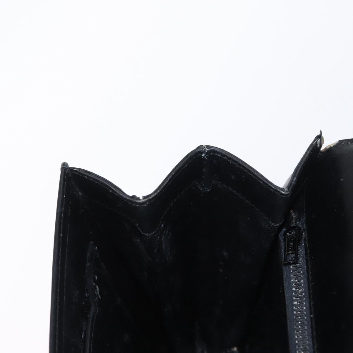 GUCCI Shoulder Bag Leather Black Gold Auth ka783