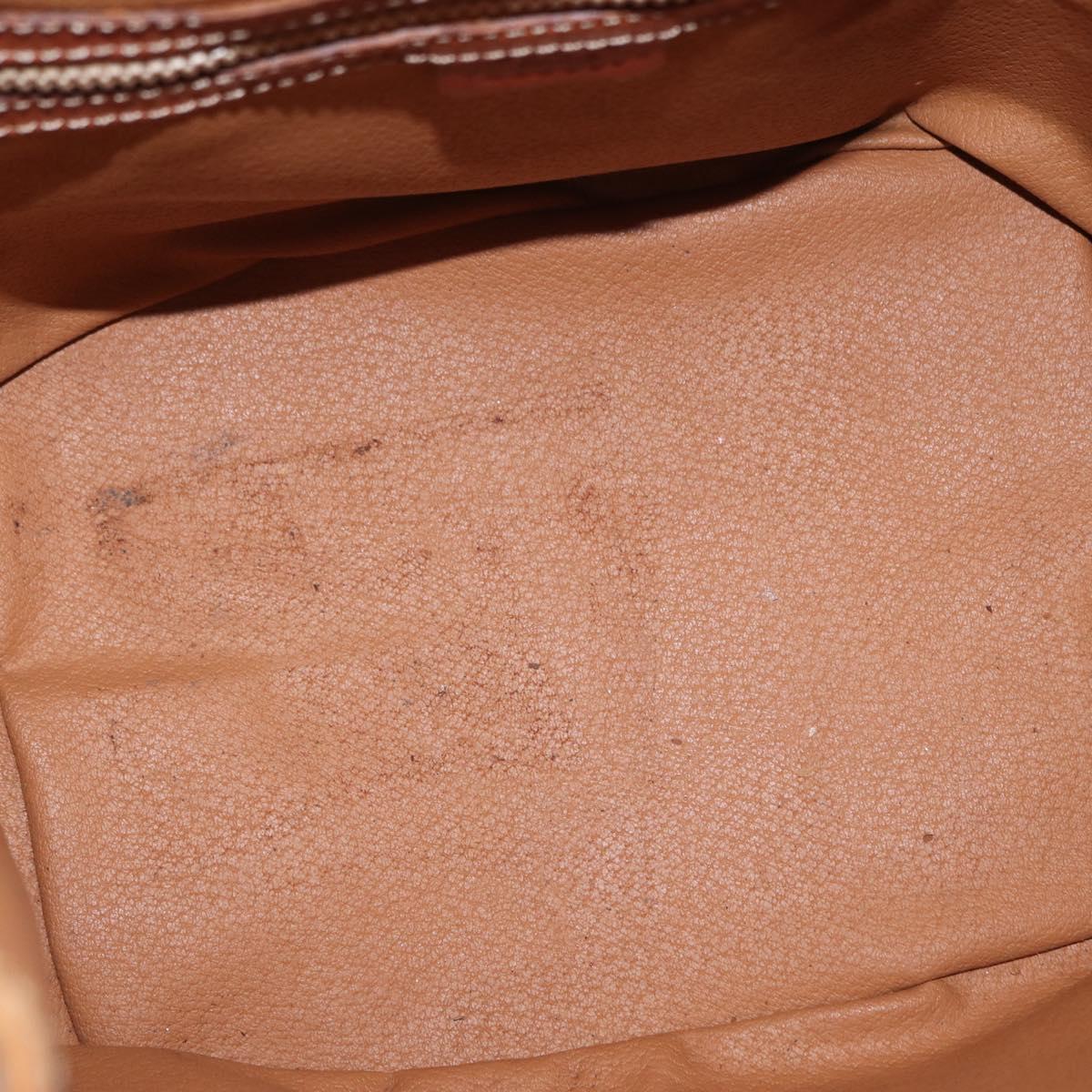 CELINE Macadam Canvas Shoulder Bag PVC Leather 2way Brown Gold Auth ka784