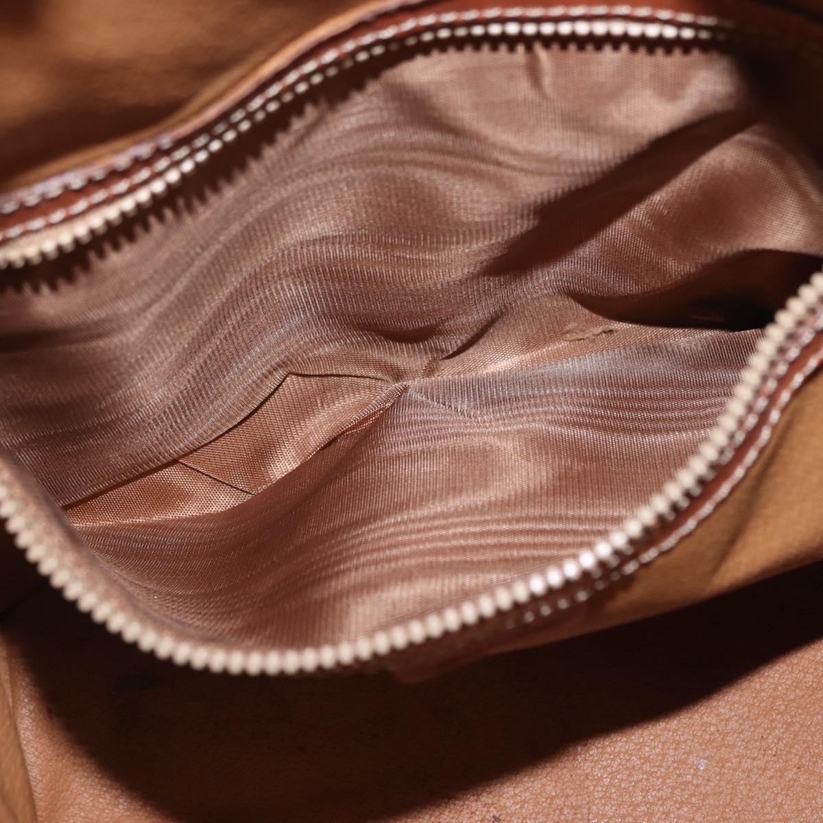 CELINE Macadam Canvas Shoulder Bag PVC Leather 2way Brown Gold Auth ka784