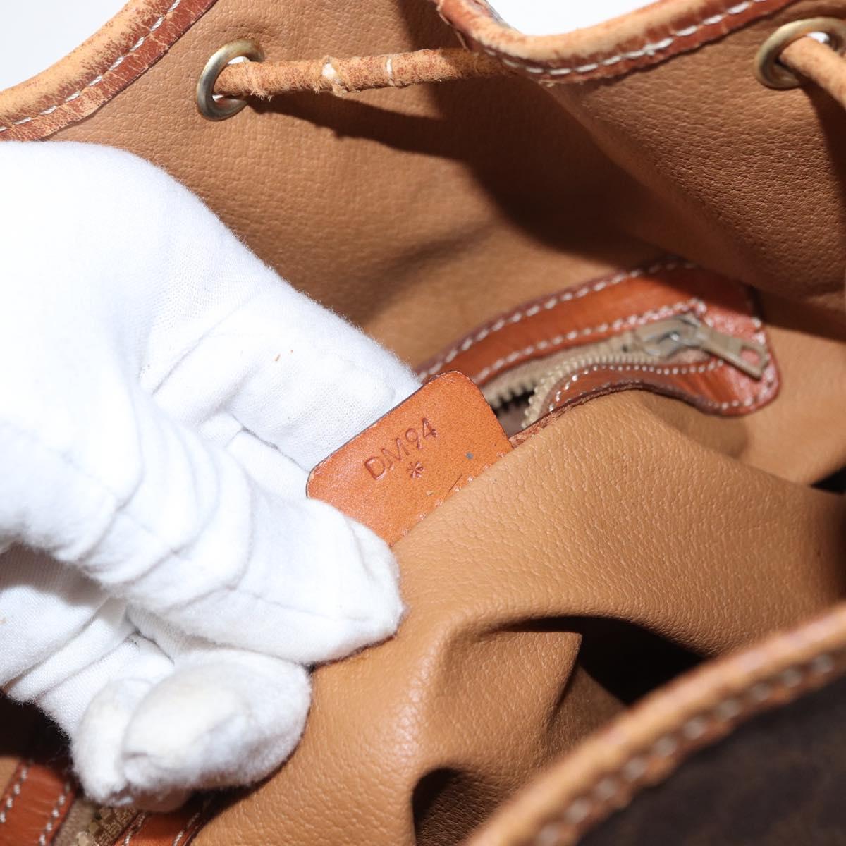 CELINE Macadam Canvas Shoulder Bag PVC Leather 2way Brown Gold Auth ka784